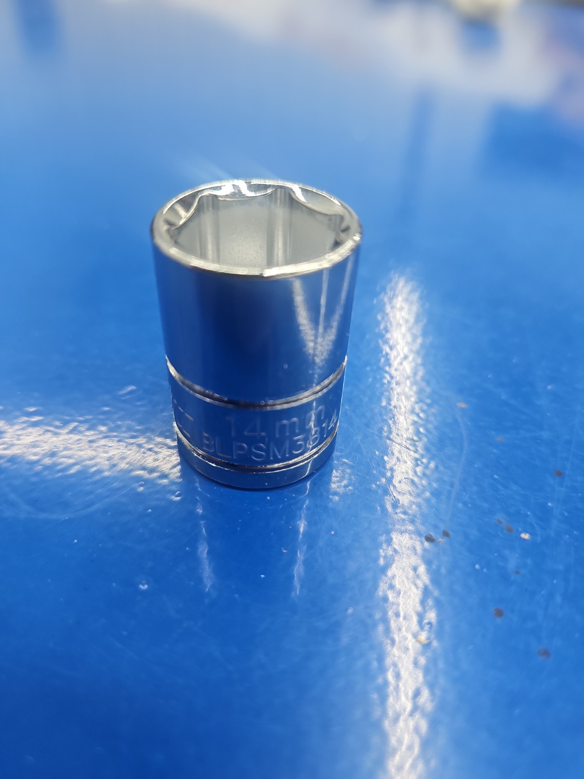 NEW 14MM BLUE POINT ™ TOOLS BLPSM3814 METRIC 6 POINT 3/8″ DRIVE CHROME SOCKET