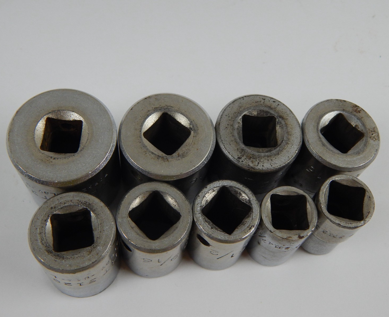 Vintage Wright Tools 3/8” Drive Shallow SAE Sockets 3/8″ to 7/8″ 3012 to 3128