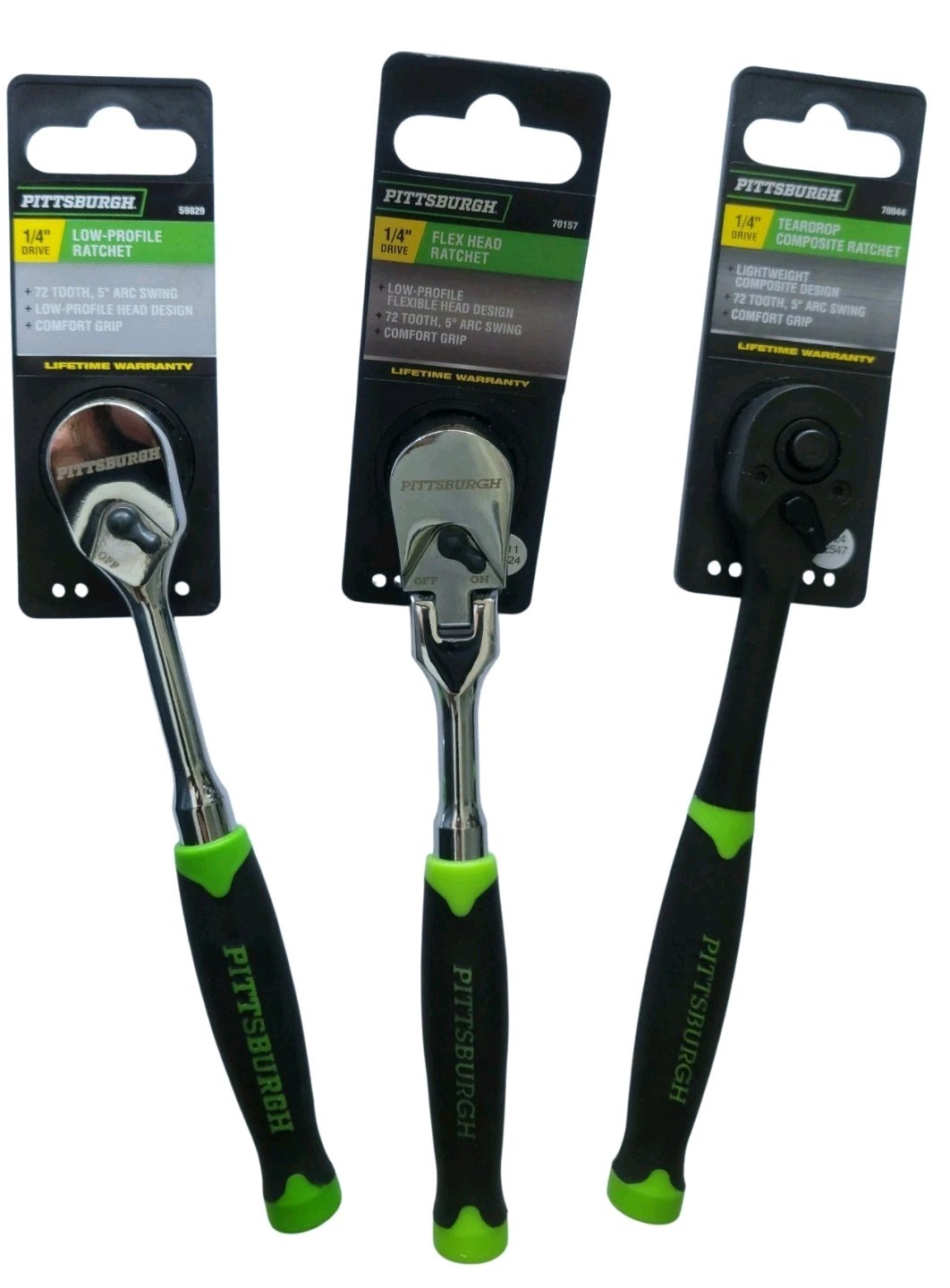 Three Pittsburgh 1/4″ Ratchets Combination