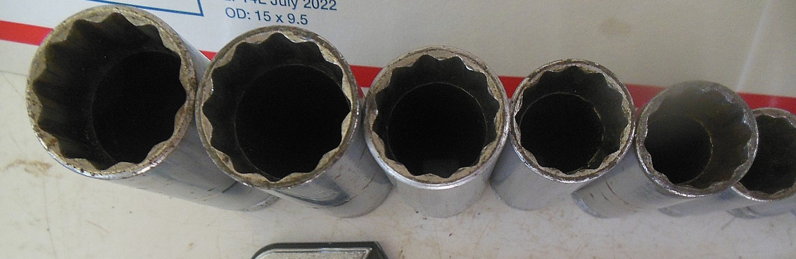 SNAP-ON 3/8″ DRIVE 9PC SAE 12PT DEEP SOCKET SET 3/8″-7/8″ NO. SF-081 TO SF-281