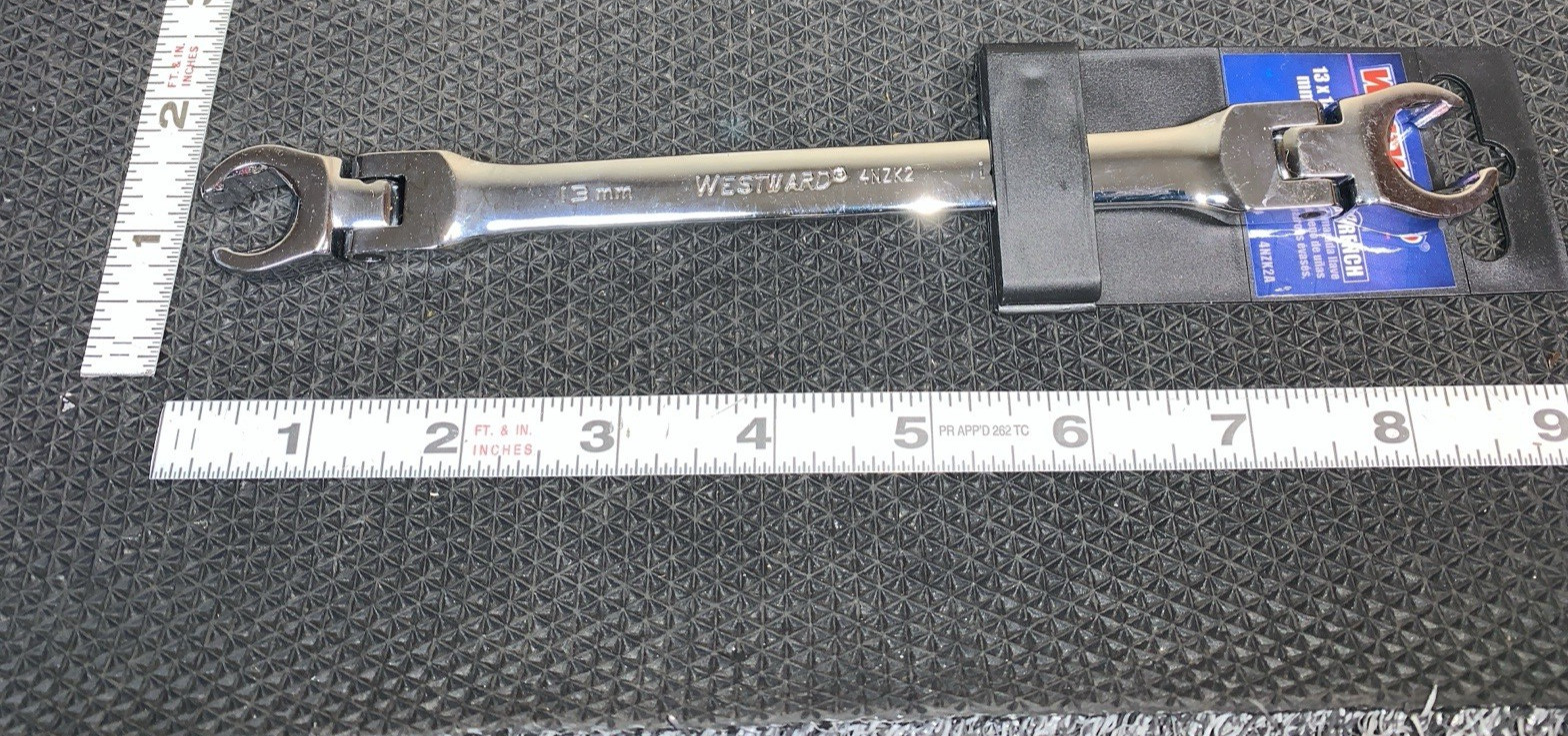 WESTWARD 13mm, 14mm, Flare Nut Wrench, Metric flex head 6Pt 4NZK2A