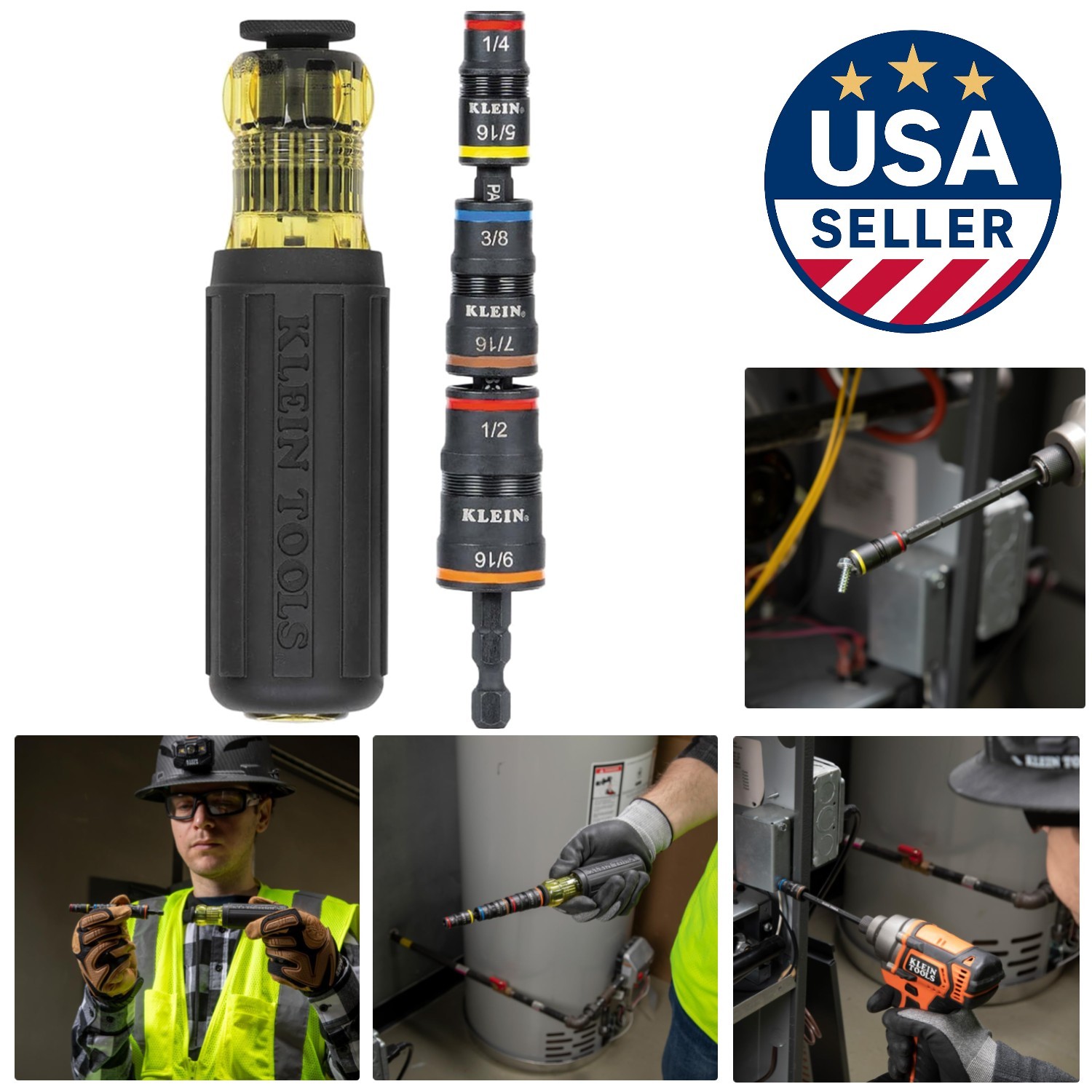 Versatile Impact Socket Set: 7-in-1 with Color-Coded Sizes and Magnetic Grip