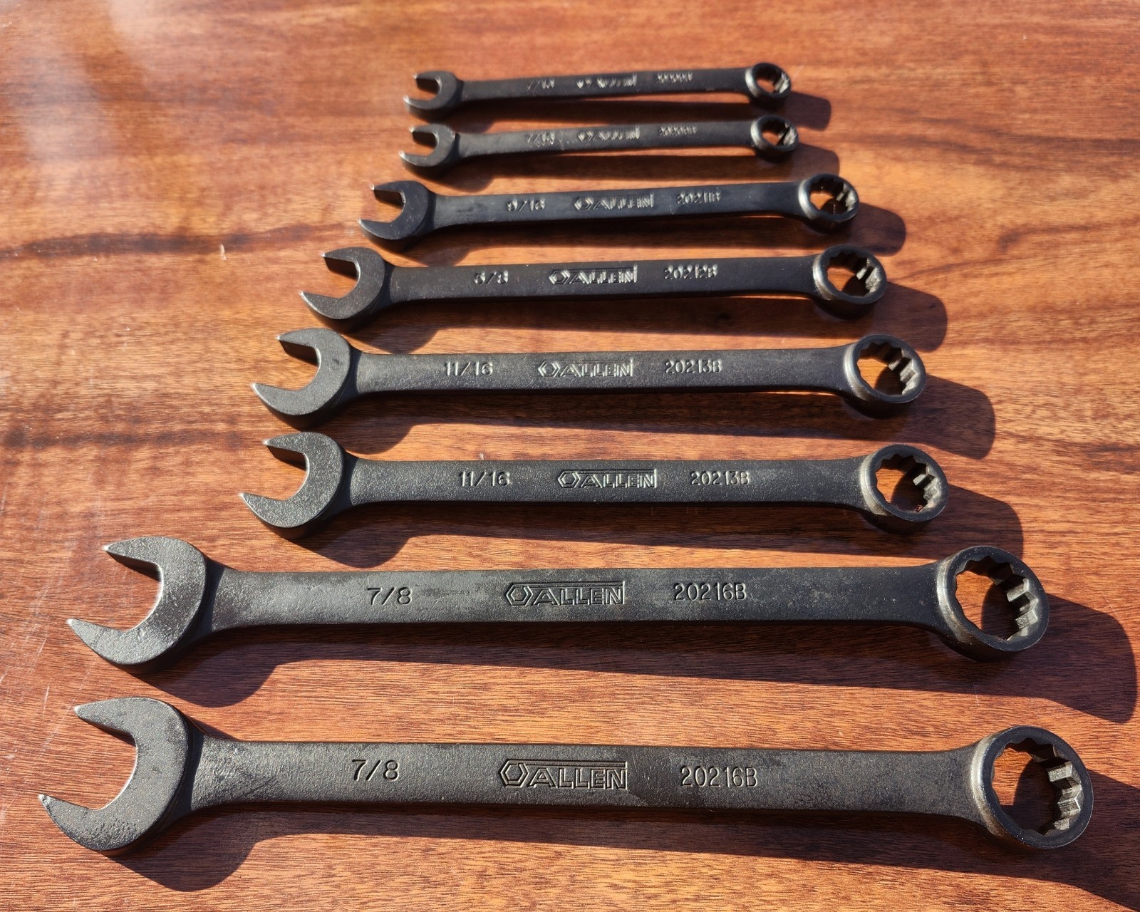 Allen Tools USA 11pc SAE Combination/Open Wrench 7/16 -1-1/8 Industrial Finish