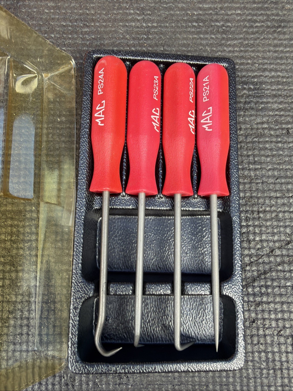 Mac Tools Rare Red Hard Handle Mini Auto Pick Set Ps4SA NEW OLD STOCK Comfort Gp