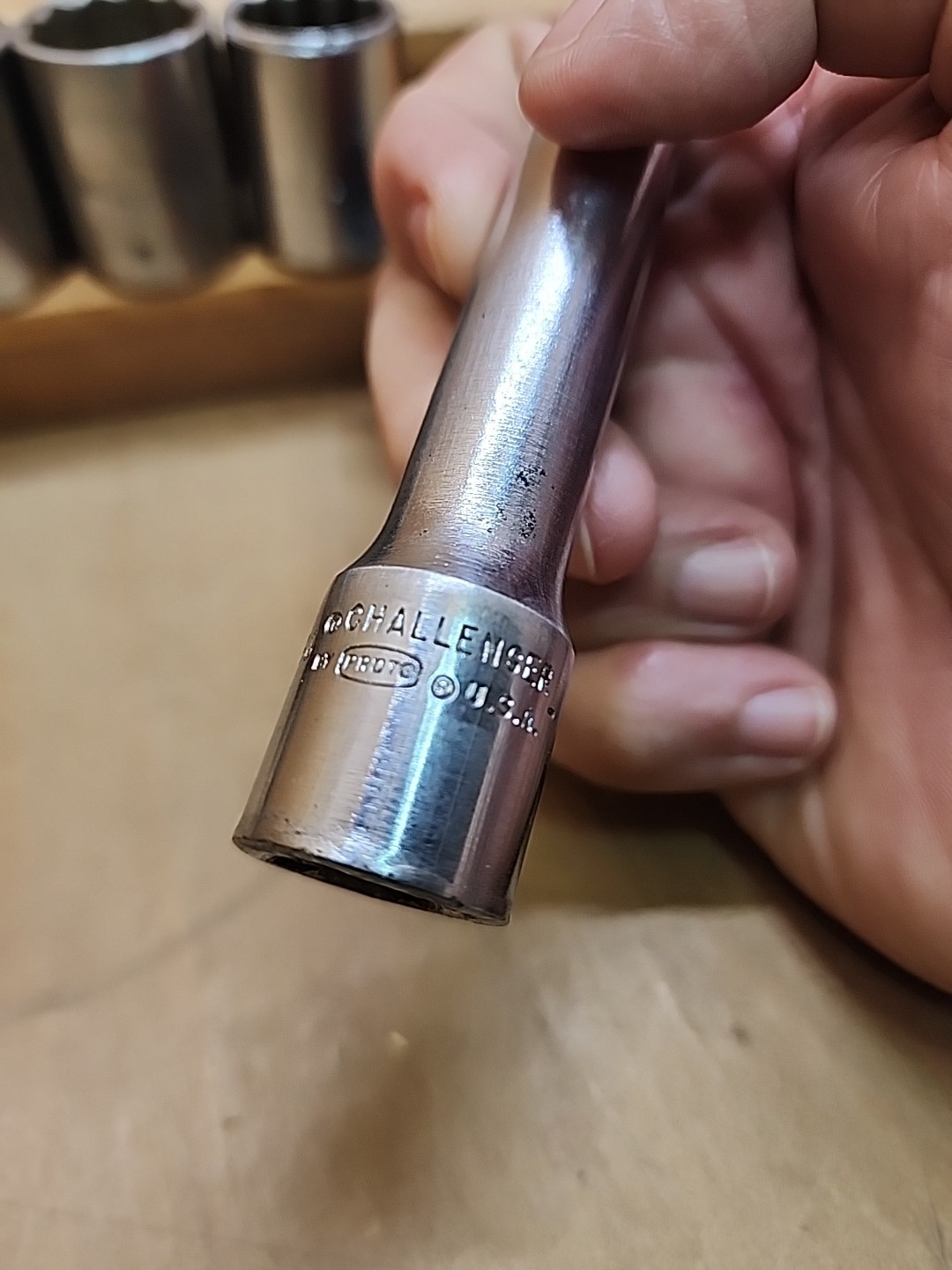 Vintage Challenger by Proto 1/2″ Drive Ratchet No. 1660-3 Ext. 1666 & 4 Sockets