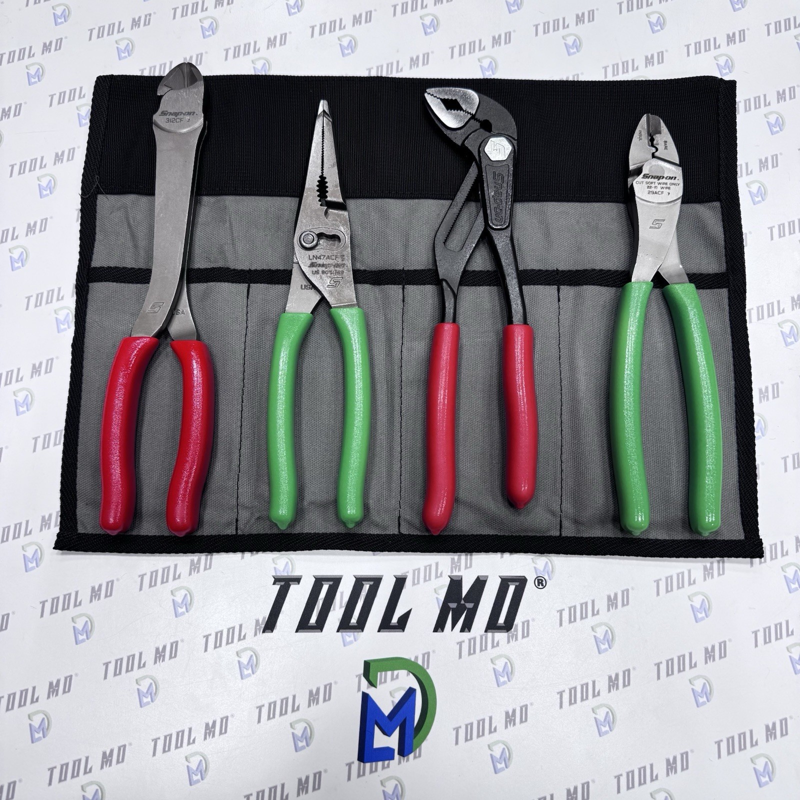 Snap-on Tools USA NEW 4pc Assorted Plier Set w/ To-Go Bag LN47ACF 312CF