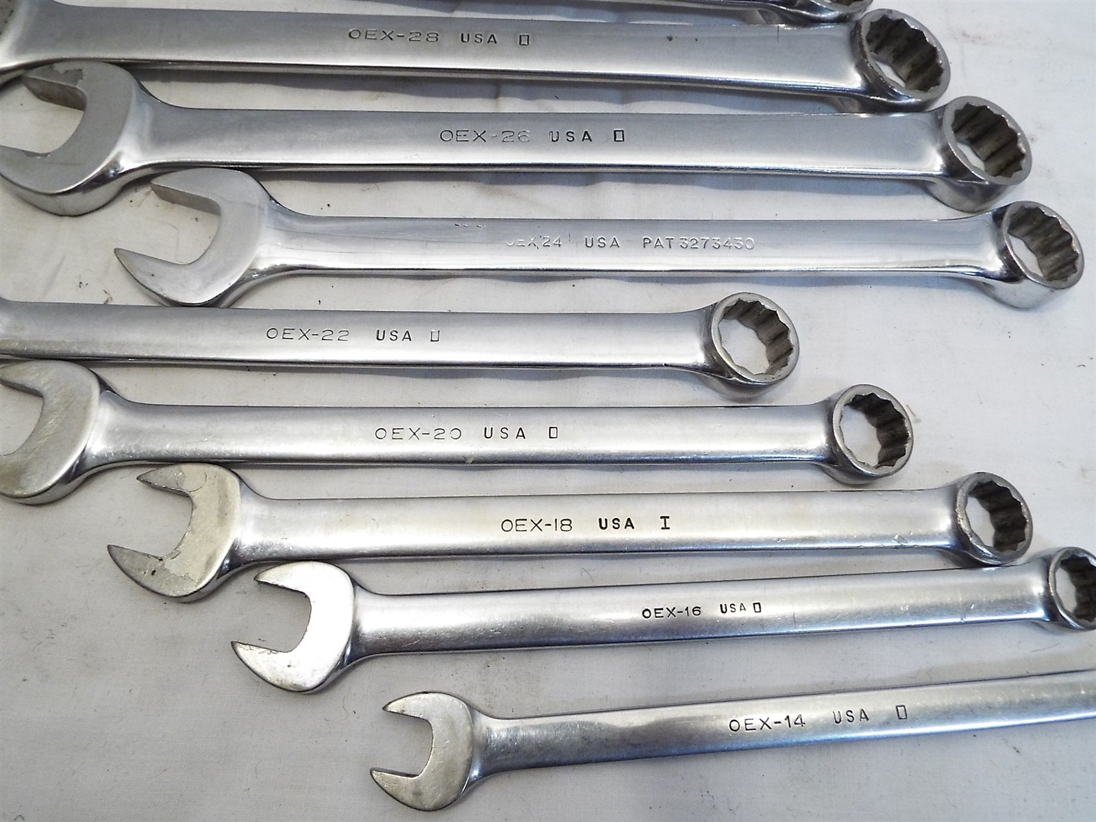 Set 12 Snap-On Combination SAE Wrenches 7/16″ to 1-1/8″ OEX 14-36