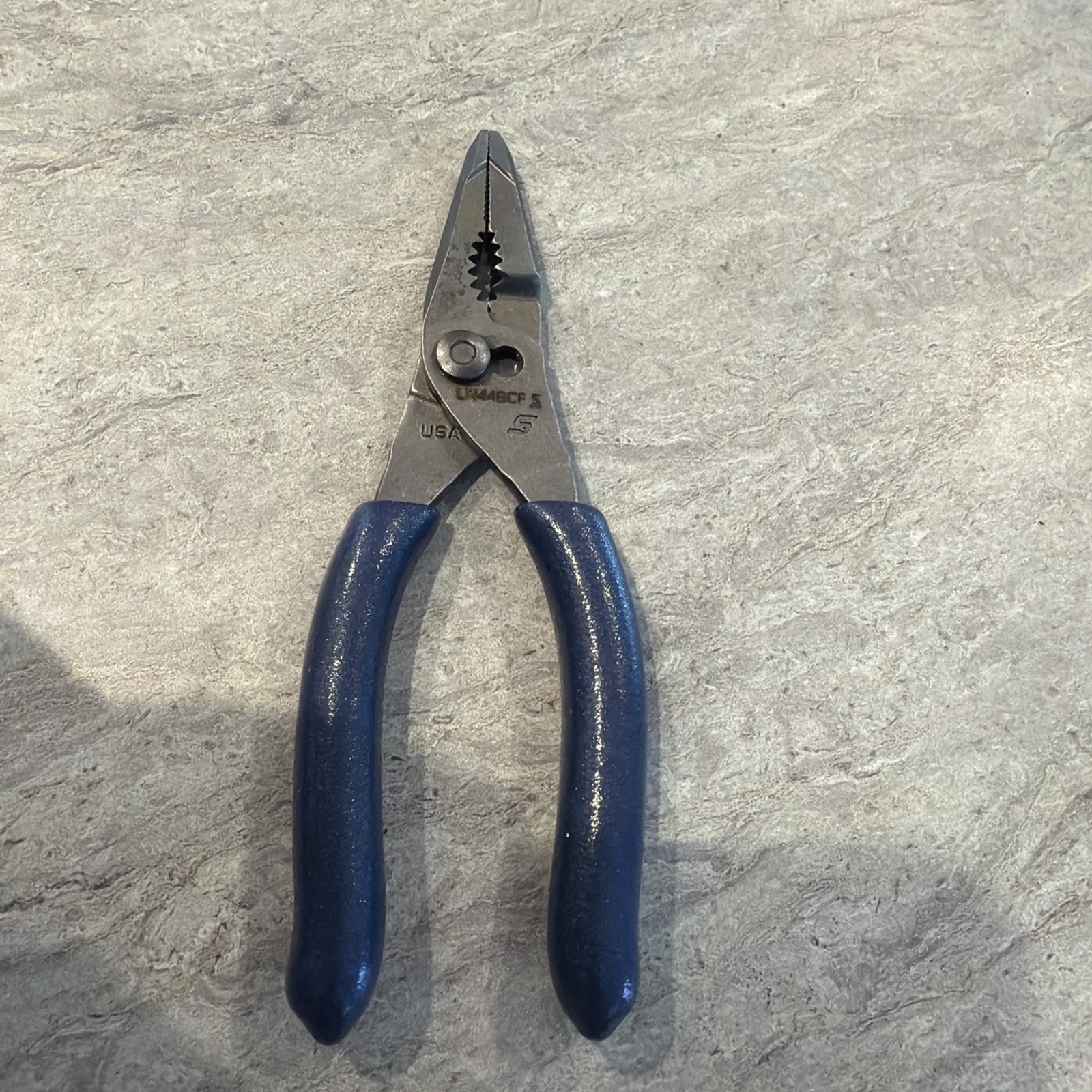 Snap On ln44bcf 5”talon grip®️ long nose slip joint pliers in power blue NEW