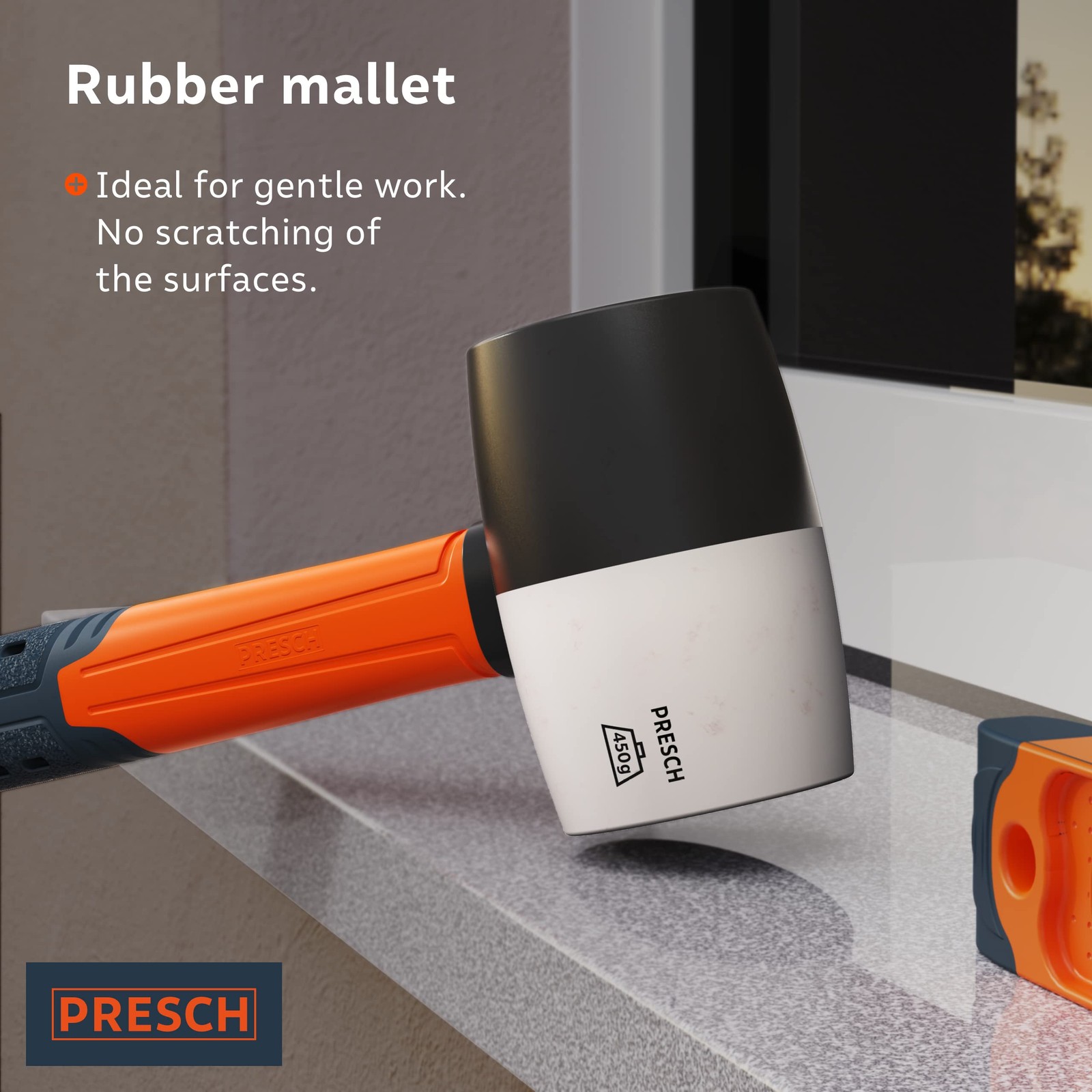 Presch Rubber Mallet Black/White 450g – Hammer 450g, Black / White