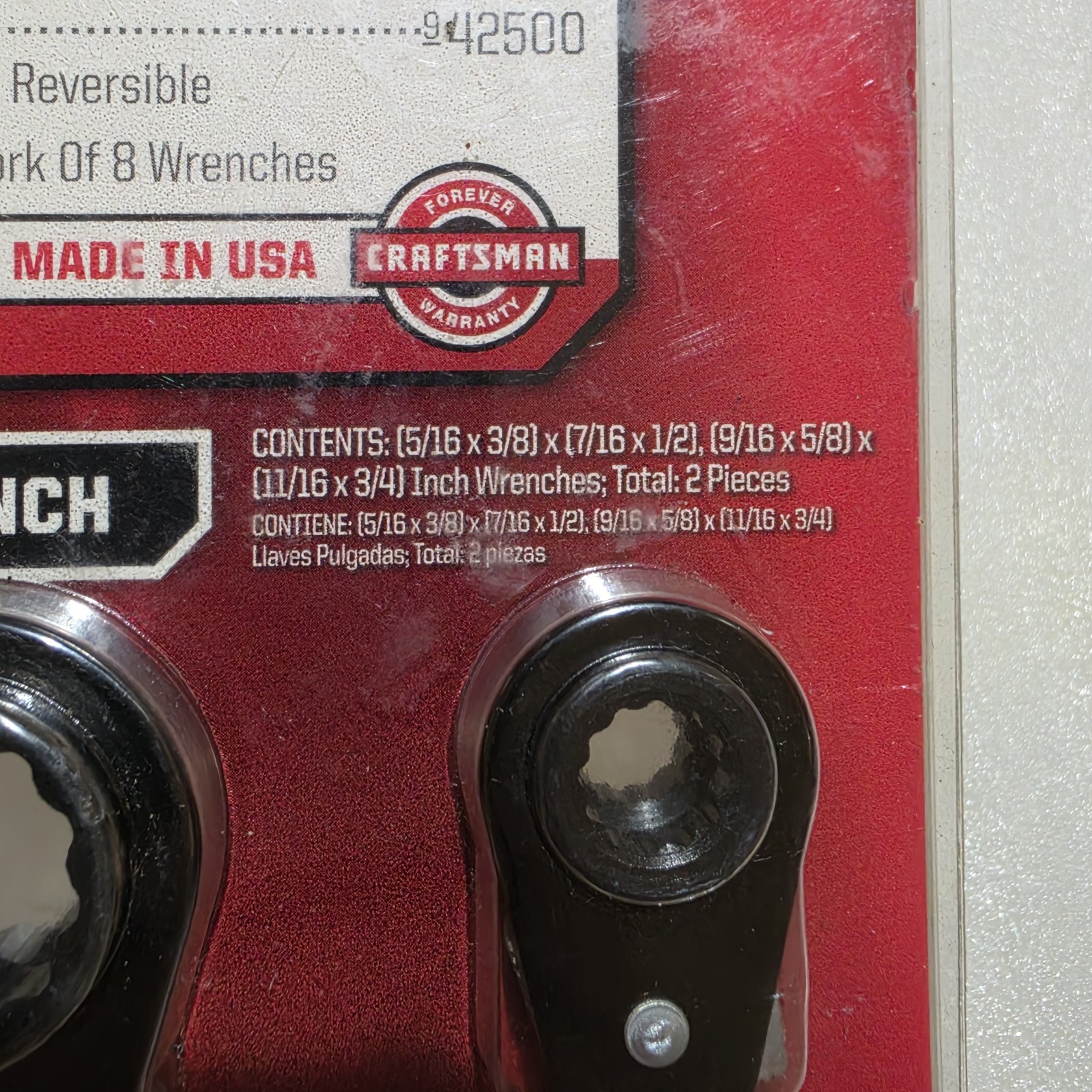 Craftsman USA 4 In One Wrench Set. #42501. 12 Pt, 2 Wrenches 8 SAE Sizes. NOS. B