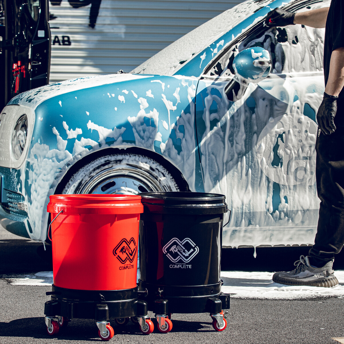 SGCB Pro 12» Bucket Dolly Easy Push Rolling 5 Roll Swivel Casters for 5 Gallon