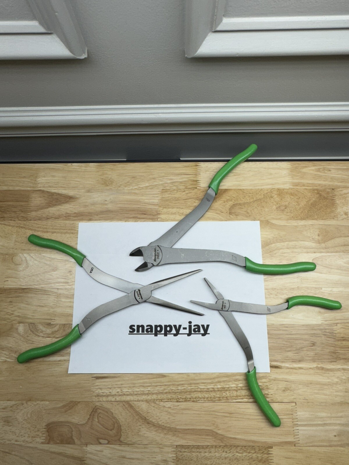 Snap-on Tools USA NEW GREEN 3pc Plier & Cutter Lot Set – 61CF – 911ACF – 312CF