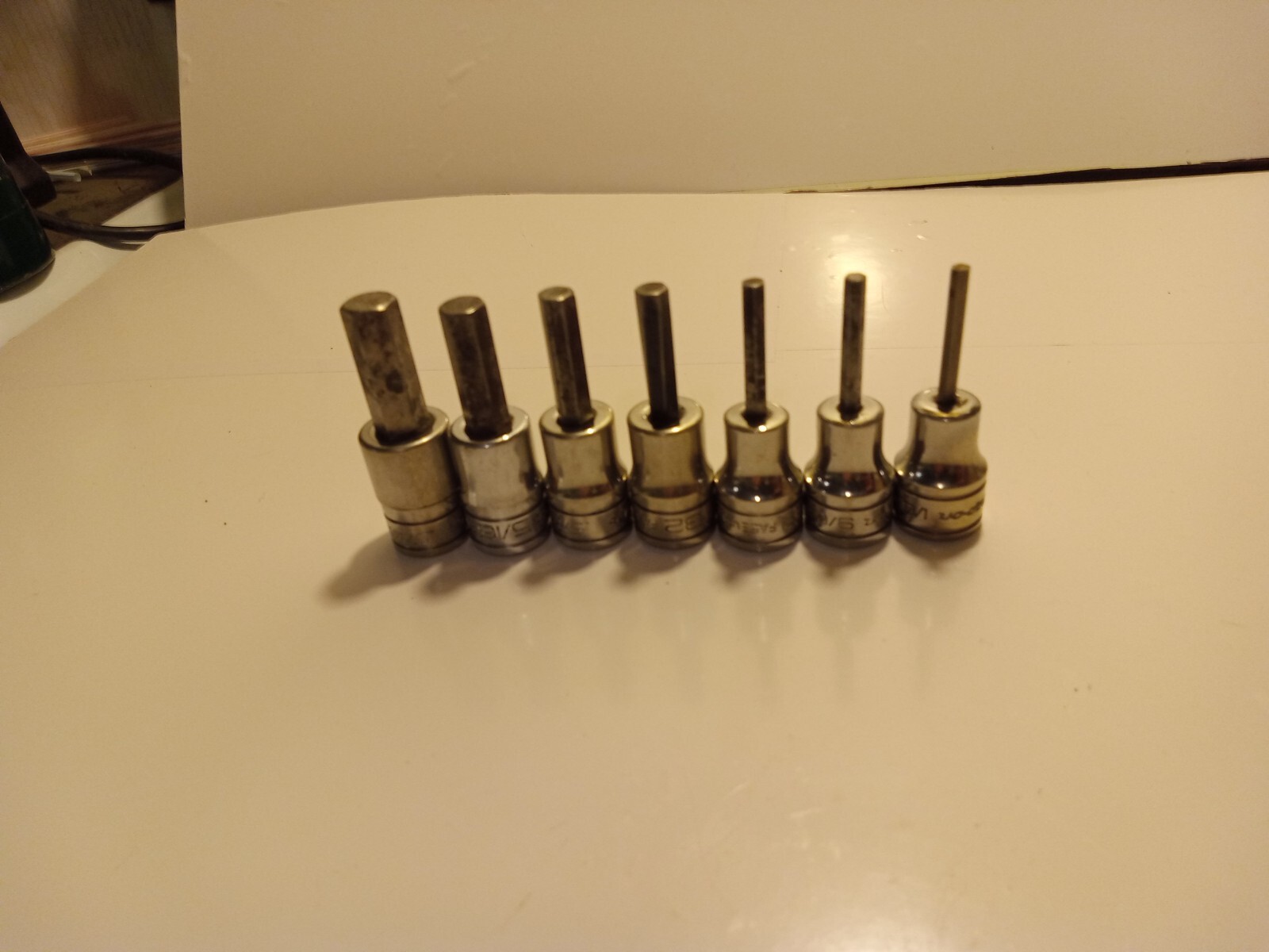 7-Piece Snap-On 3/8″ Drive Hex Bit Socket Set FA4E – FA12E 1/8″ – 3/8″ (CJR6)