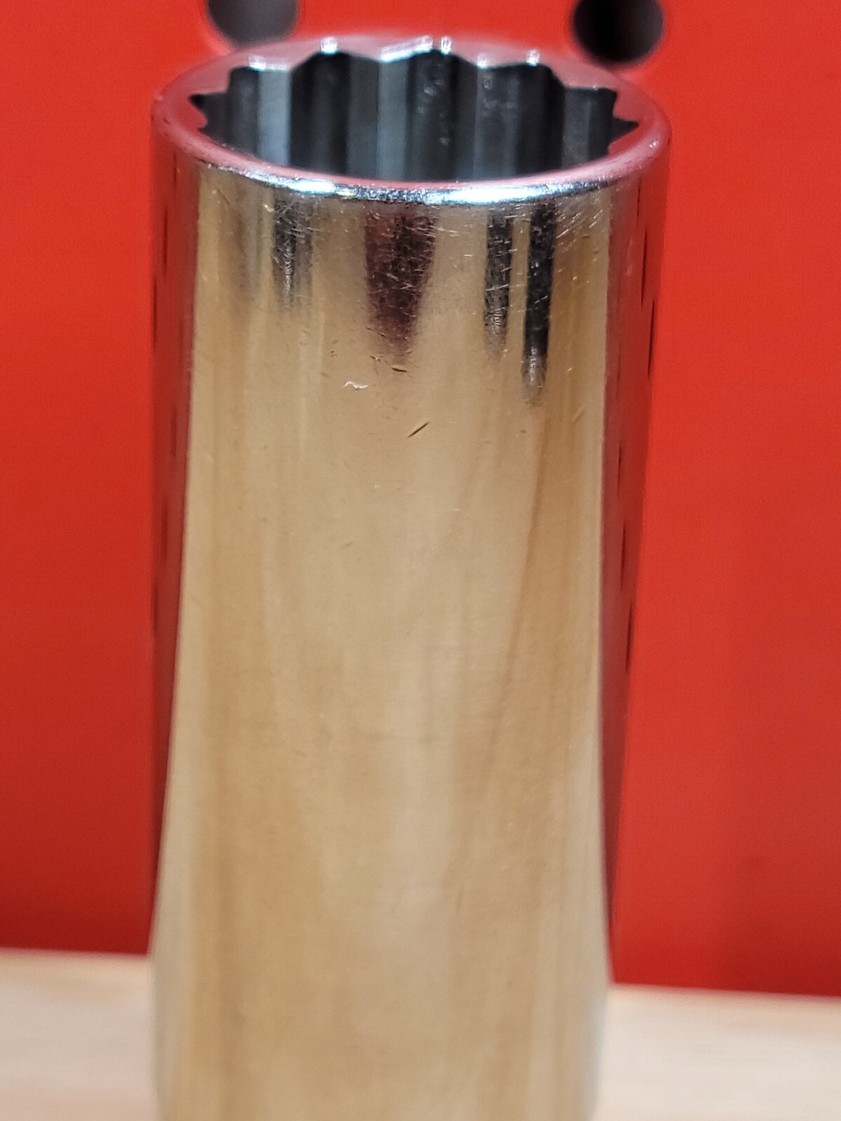 Snap-on Tools S281 7/8″ 1/2″ Drive 12-Point SAE Deep Chrome Socket USA