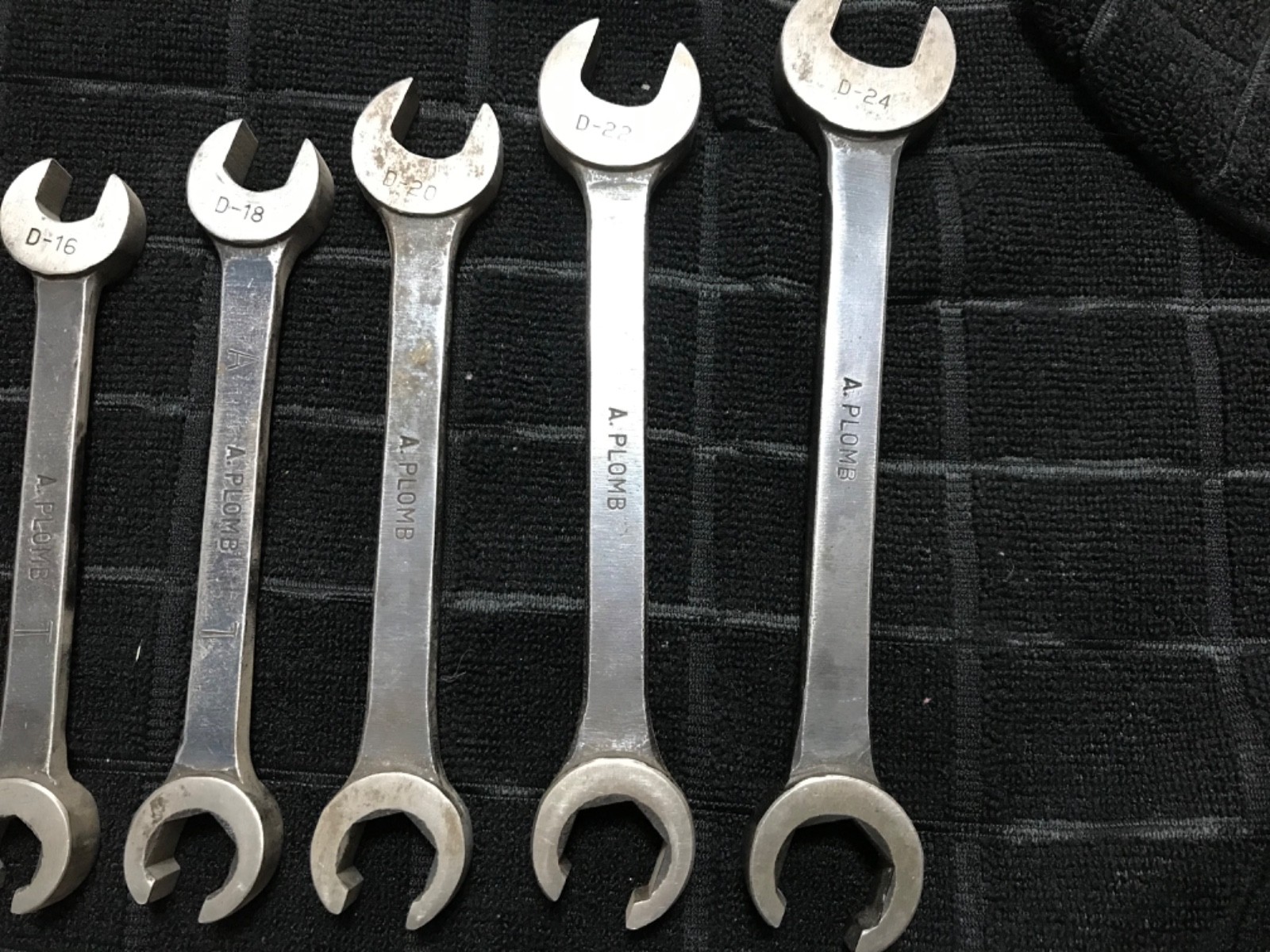 Vtg A. Plomb Calif-Tool Flare Nut Line / Open-End Combination Wrench Set 1920’s