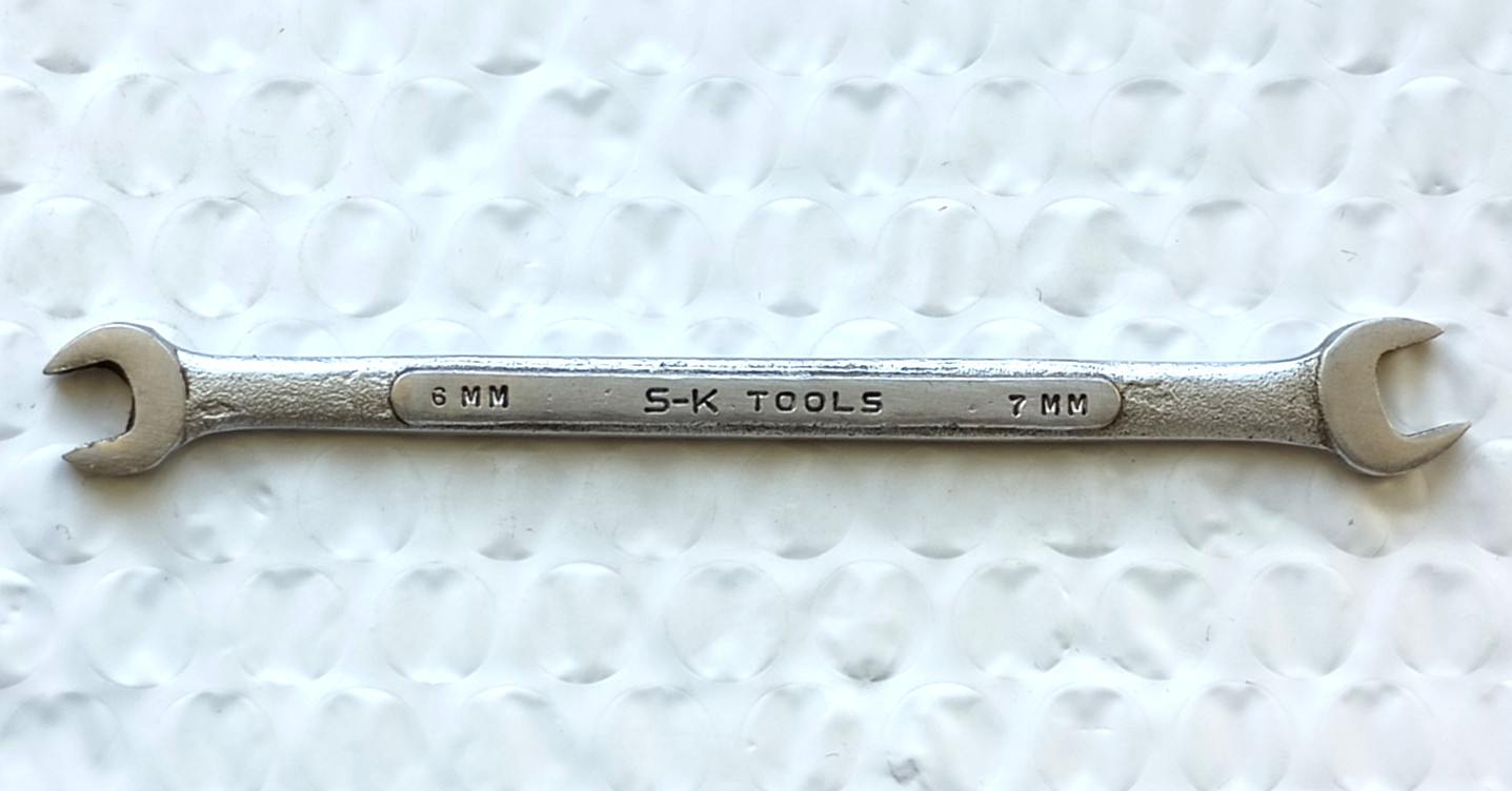 SK TOOLS USA 8206, 6MM x 7MM. DOUBLE OPEN – END WRENCH.