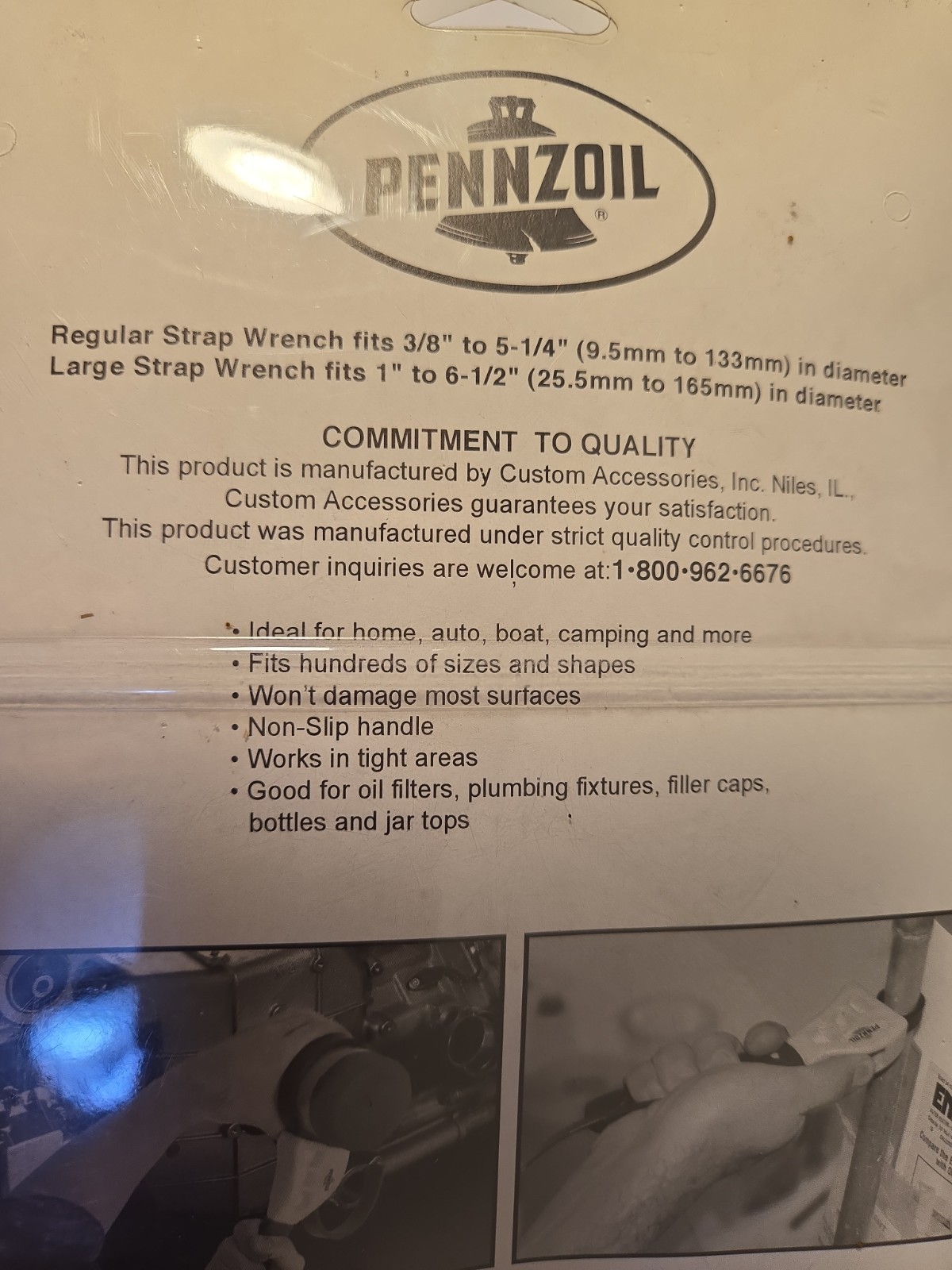 PENNZOIL Strap Wrench Set (Reg 3/8″ to 5-1/4″ & Lg 1″ to 6-1/2″) #19425 NIB