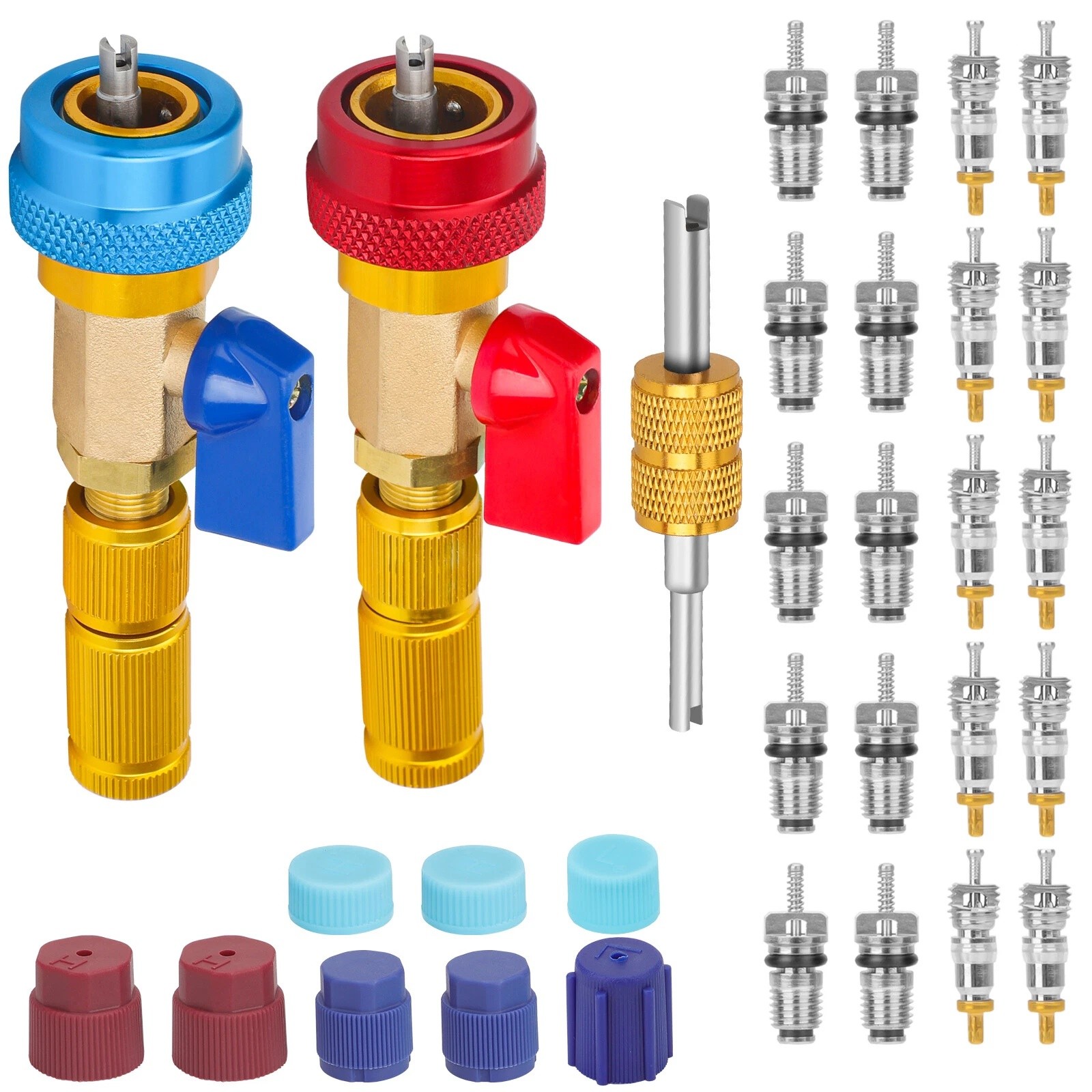 Complete R134A Valve Core Remover & Installer Kit for Automotive AC Systems HVAC