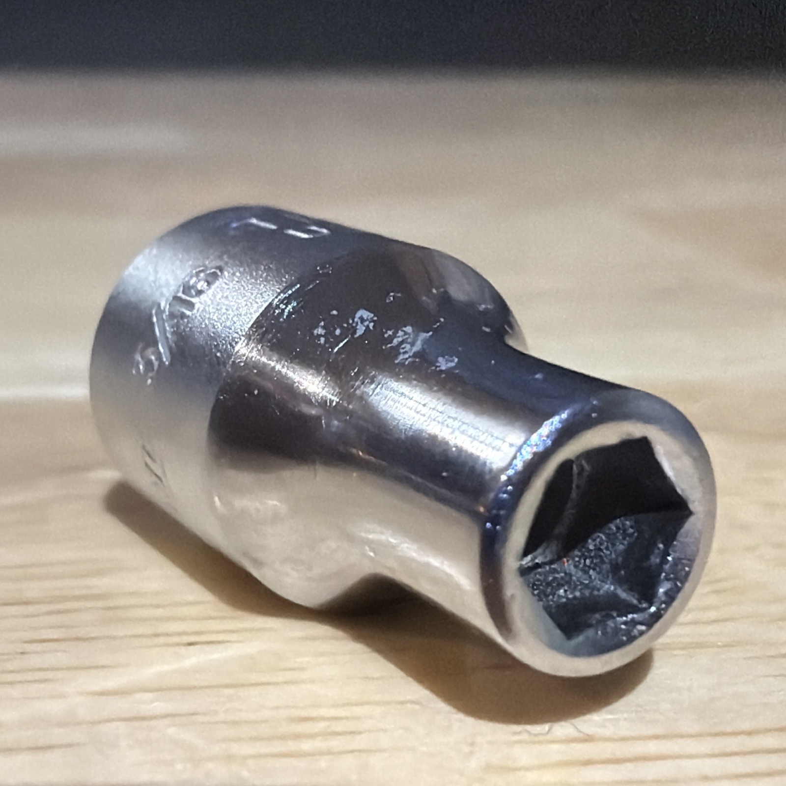 Snap On Tools 3/16″ Shallow Socket 1/4″ Drive 6 Point TM6 Vtg Made in USA
