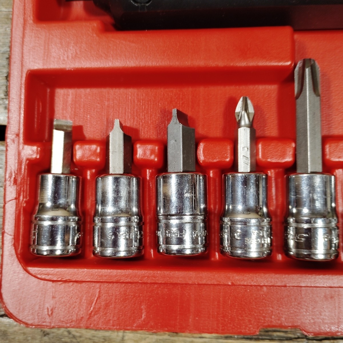 Snap On 208EPIT 8 pc 3/8” Impact Driver Set Red Case Tools