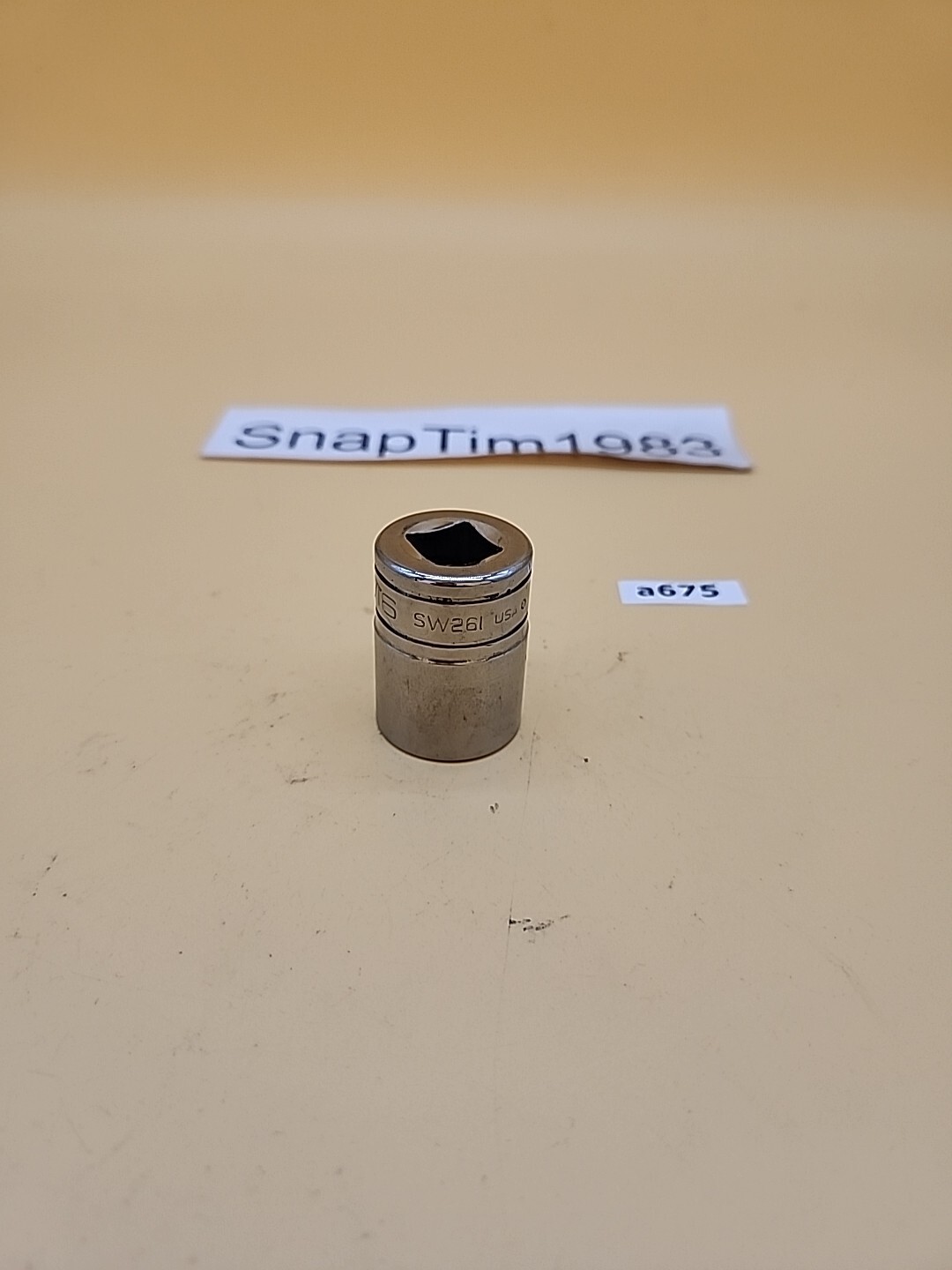 Snap-on Tools 1/2″ Drive 13/16″ 12Pt Shallow Chrome Socket SW261 USA