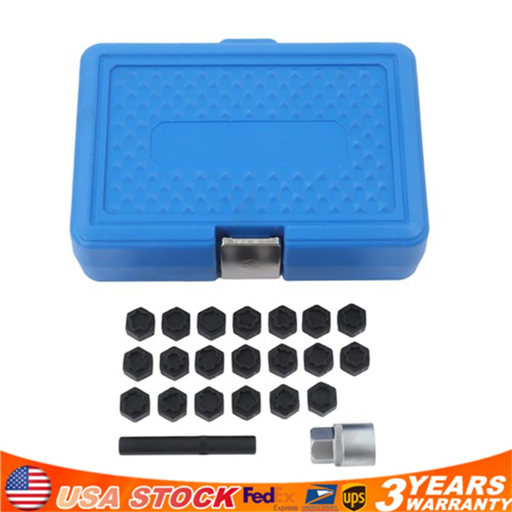 22pcs Universal Wheel Locking Key Socket Wheel Rim Lug Nut Master Removal Tool