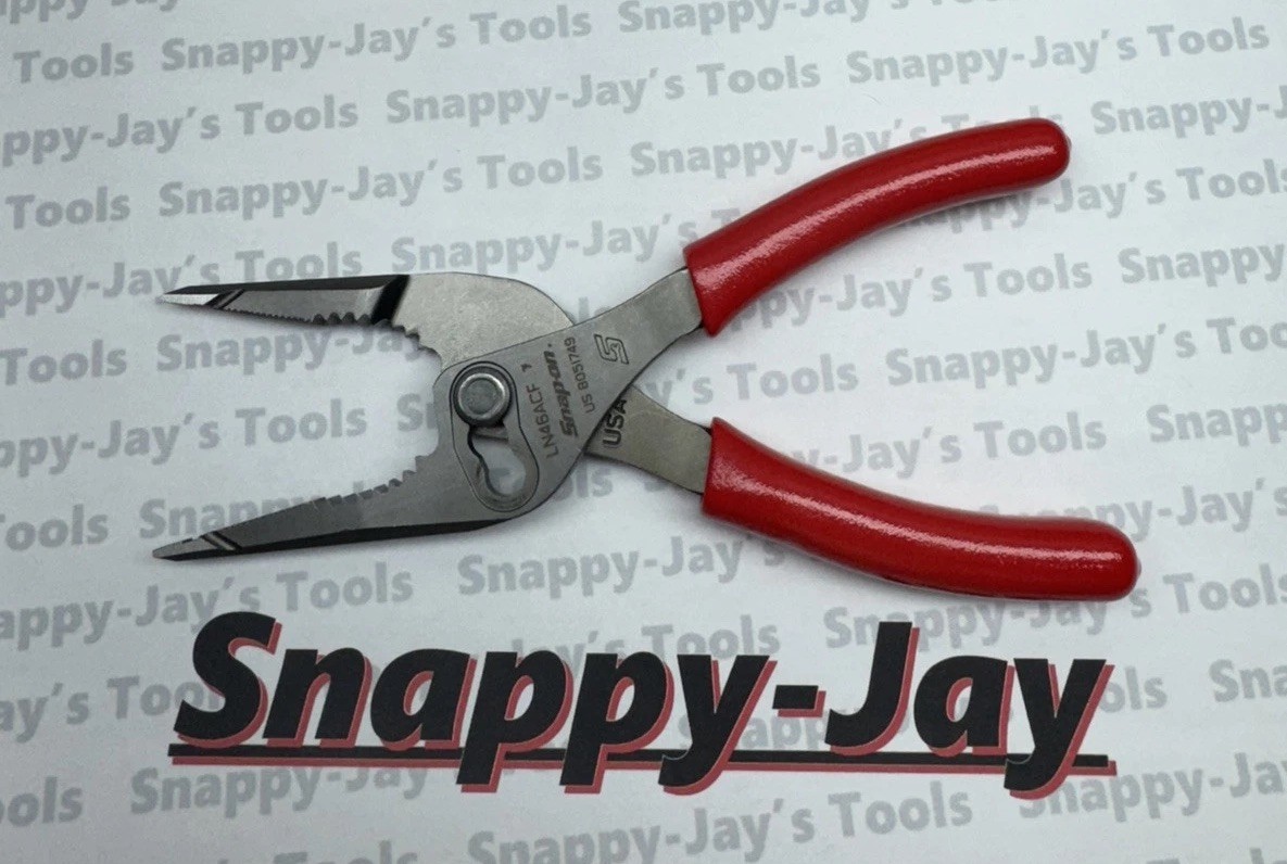 Snap-on Tools USA NEW RED 7″ Talon Grip Long Nose Slip Joint Pliers – LN46ACF