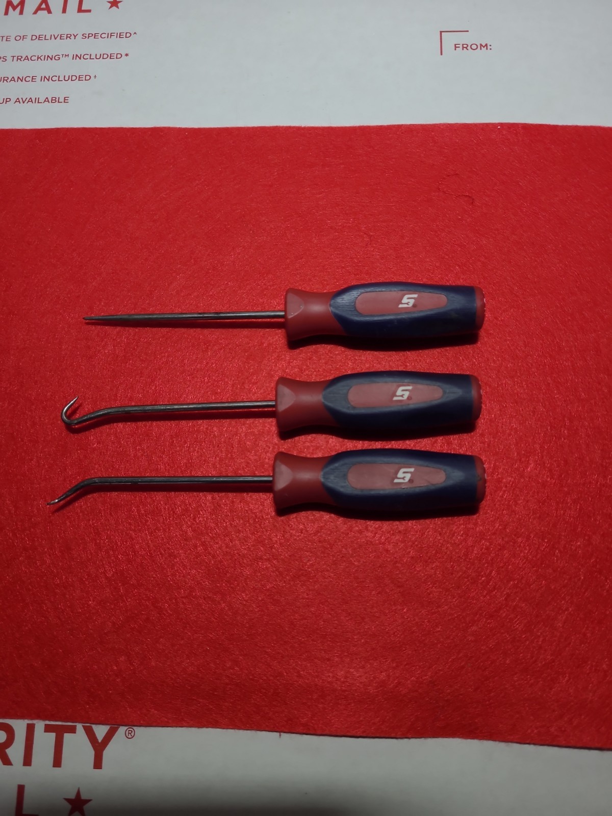 Snap On 3 Pc Mini Instinct Soft Grip Pick Set,Red White And Blue,SH3ASH45C