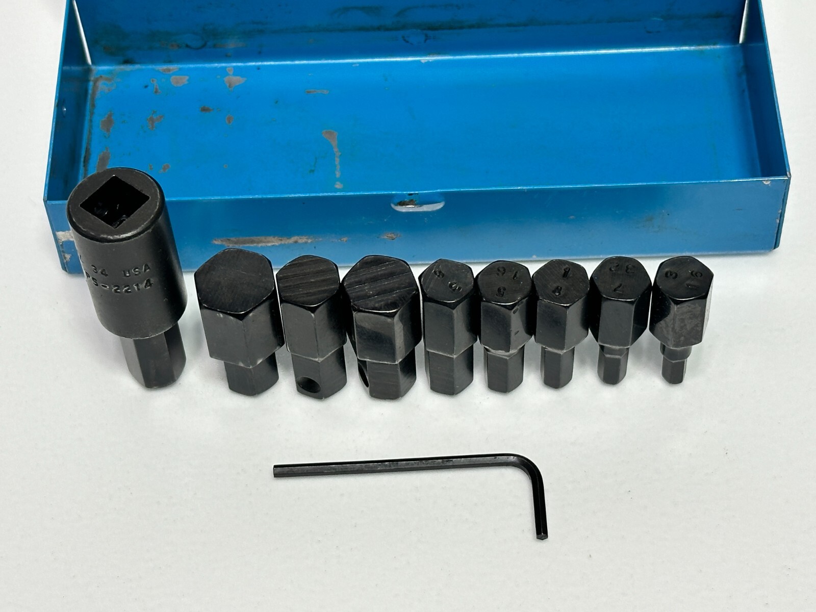 Cornwell Tools USA SKA-211S 3/8” Drive 11pc SAE Hex Bit Set in Blue Metal Case