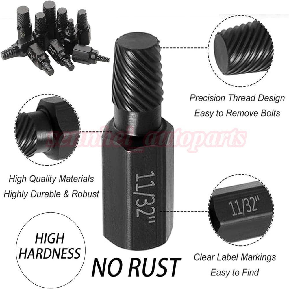 Multi-Spline Screw Extractor Set Hex Head Bit Socket Wrench Bolt Remover 25Pcs