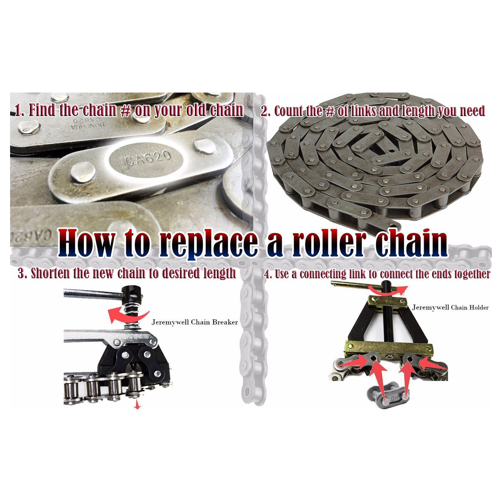 For Chain Size 25, 35, 40, 41, 50, 60 ,420, 415,415H Roller Chain Breaker Cutter