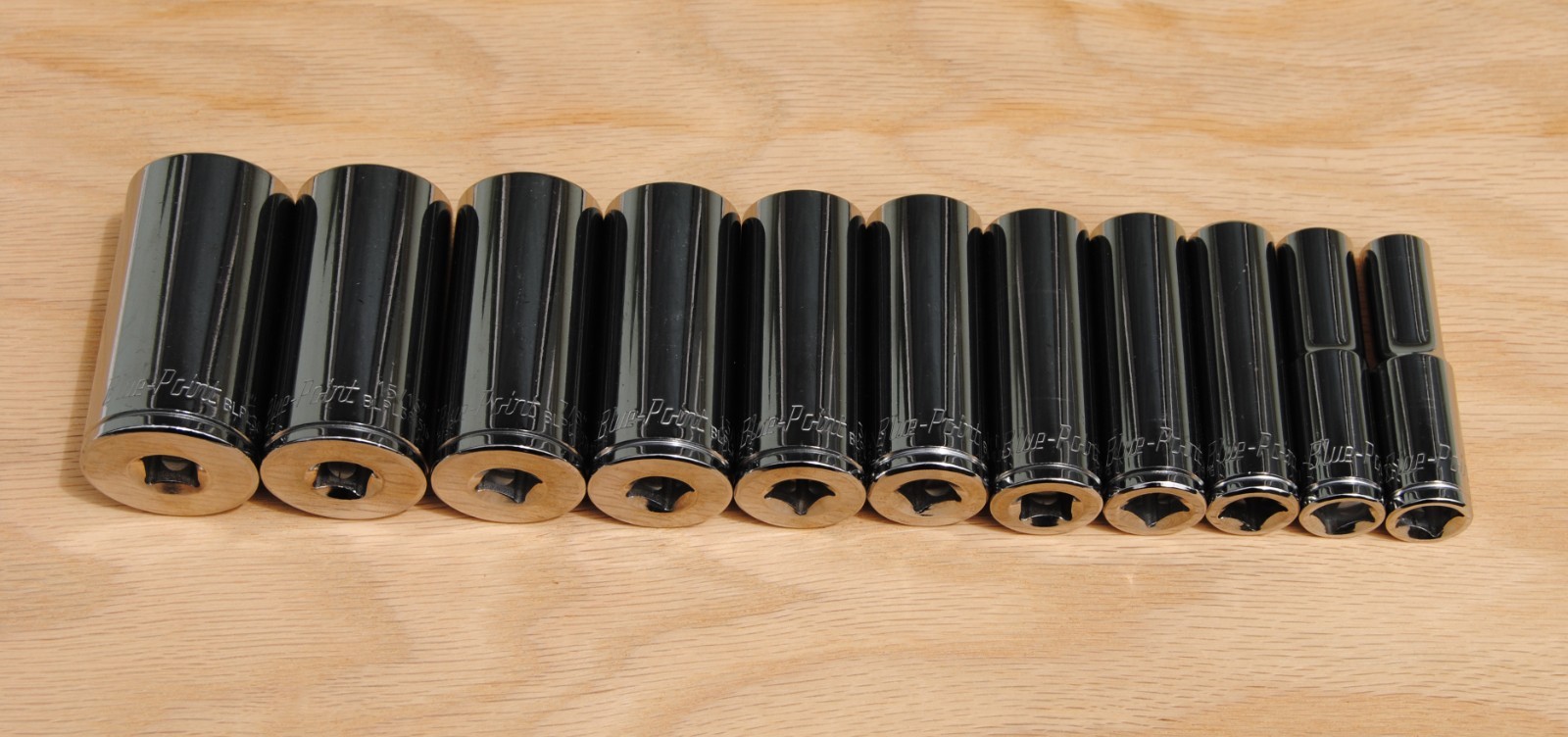 Blue-Point Tools 3/8″ Drive Deep Chrome 12-Point SAE 3/8” – 1″ Socket Set (11pc)