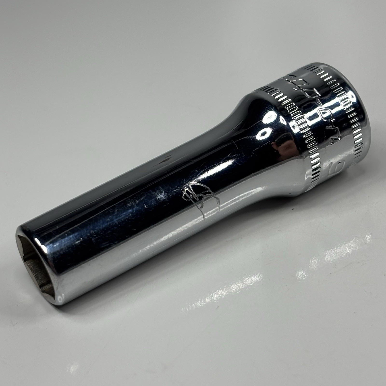 Snap On Tools SFSM9 3/8 Dr 6Pt Metric 9mm Flank Dr Deep Chrome Socket USA 1995