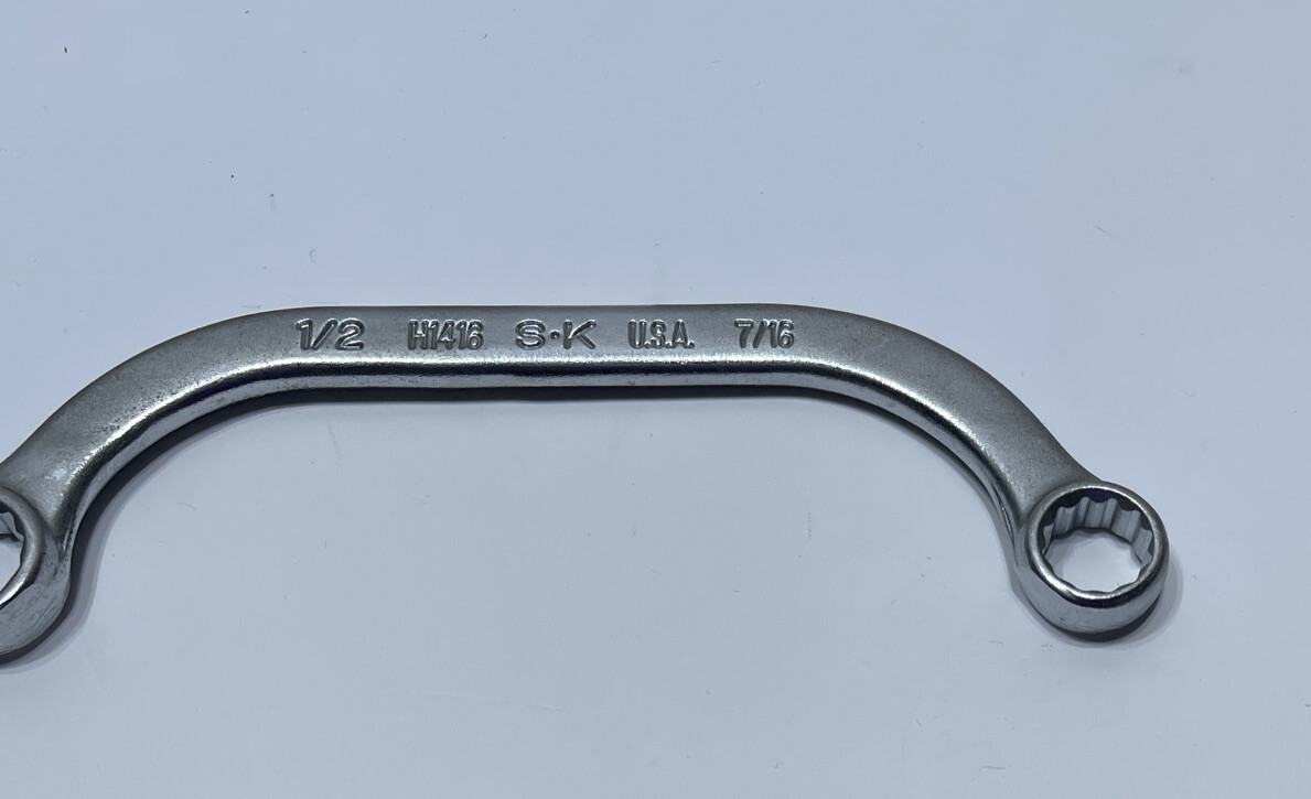 SK Hand Tools H1416 SAE 1/2″ x 7/16″ 12 Point Half Moon Wrench USA