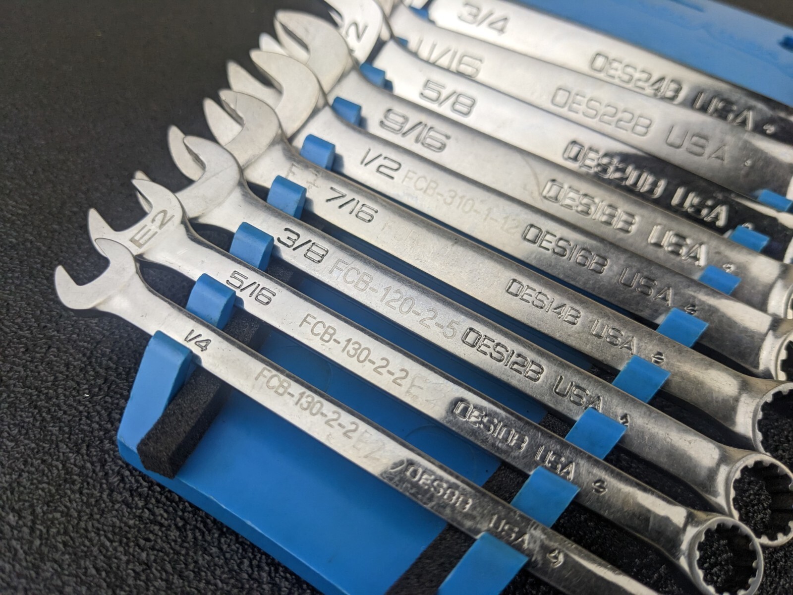 #bk471 Snap On Tools OES Master SAE Spline Short Wrench Set 3/8” – 3/4″ Aviation