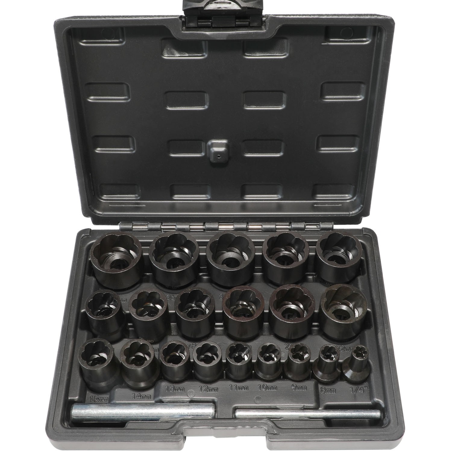22 Piece Bolt Nut Extractor Set, 1/2″ and 3/8″ Drive Impact Lug Nut Remover