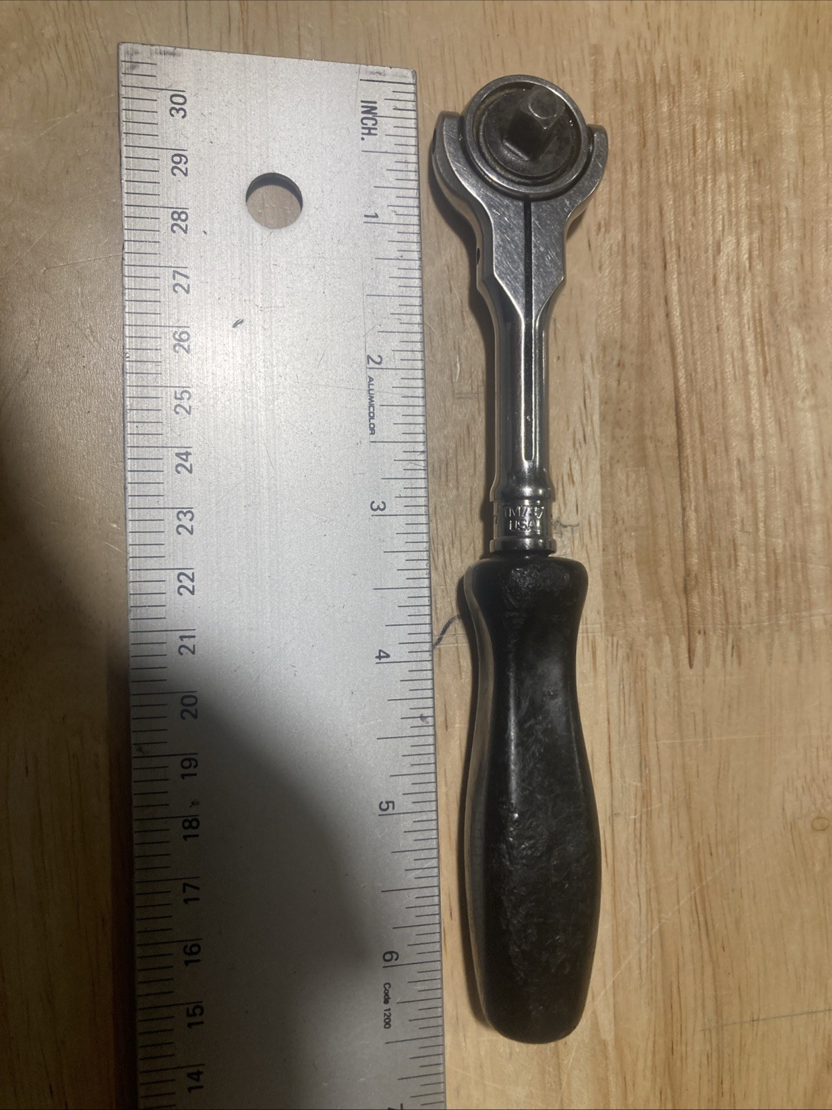 Snap-On Model TM737 1/4” Drive Ratchet Black Handle USA 6.25”