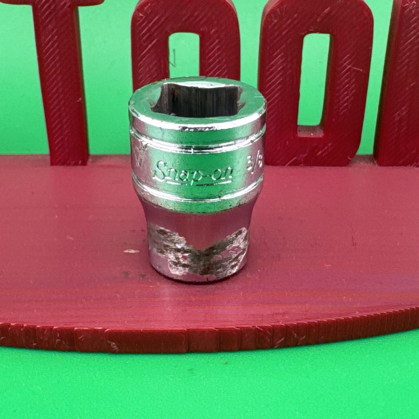 Snap On F121 3/8″ Drive 12-Point SAE 3/8″ Shallow Chrome Socket Engraved 2