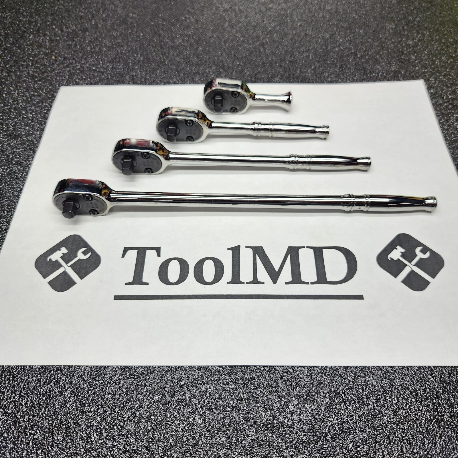 Snap-on Tools USA NEW 4pc 1/4″ Drive Fine Tooth Chrome Handle Ratchet Lot Set