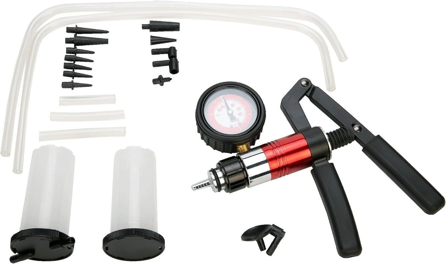 21Pcs Hand Held Vacuum Pressure Pump Tester Brake Fluid Bleeder Bleeding Tool