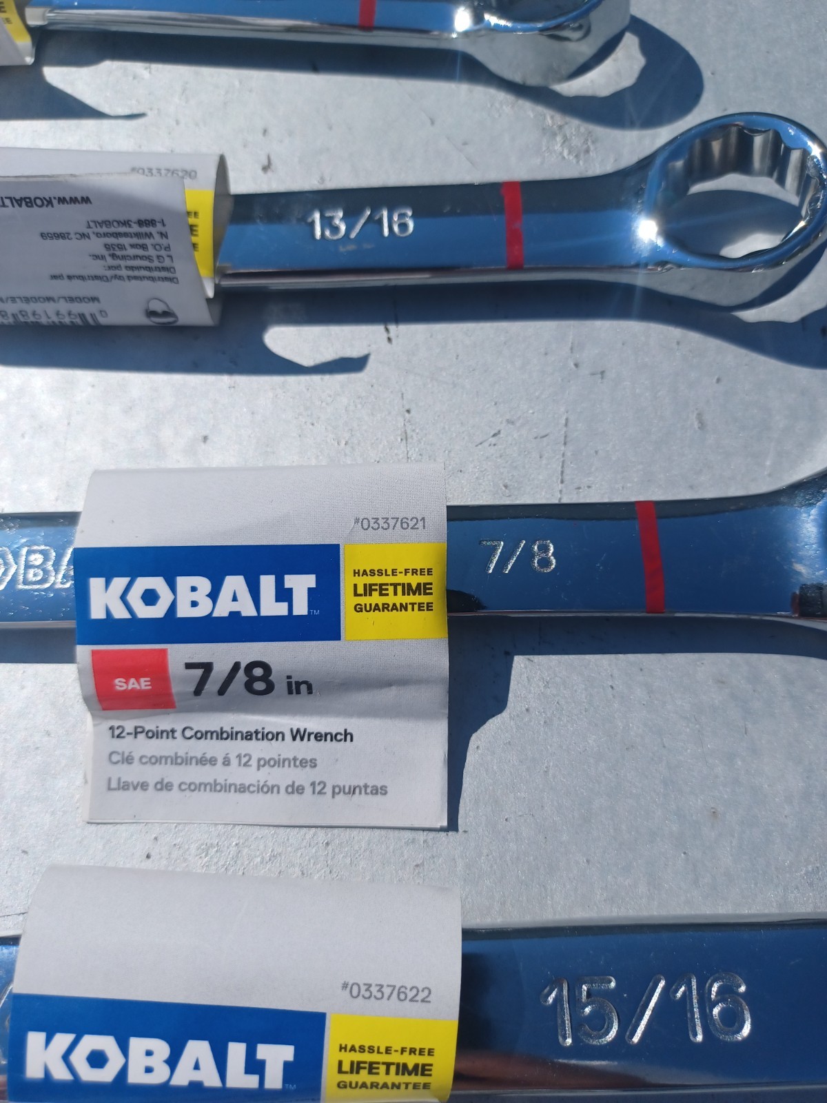 Kobalt SAE 9pc Wrench – 1-1/4, 1-3/16, 1-1/8, 1-1/16, 1, 15/16, 7/8, 11/16, 3/4