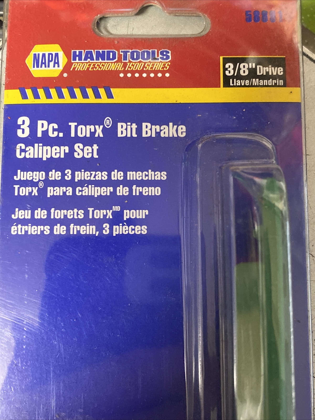 NAPA Tools, Part #58891, 3 Piece Torx Bit Brake Caliper Set, 3/8″ Drive