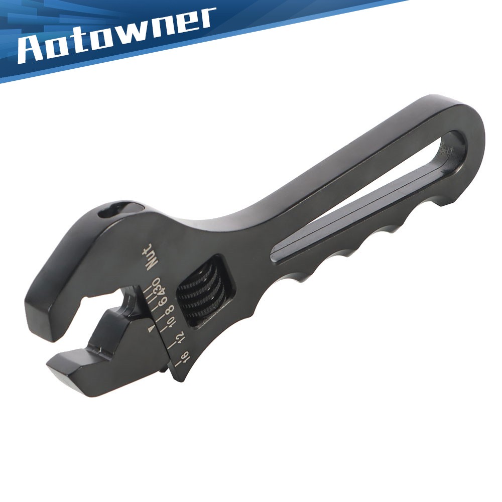 For Hose End Fitting 3AN-16AN Black Adjustable Wrench Aluminum Tool Spanner