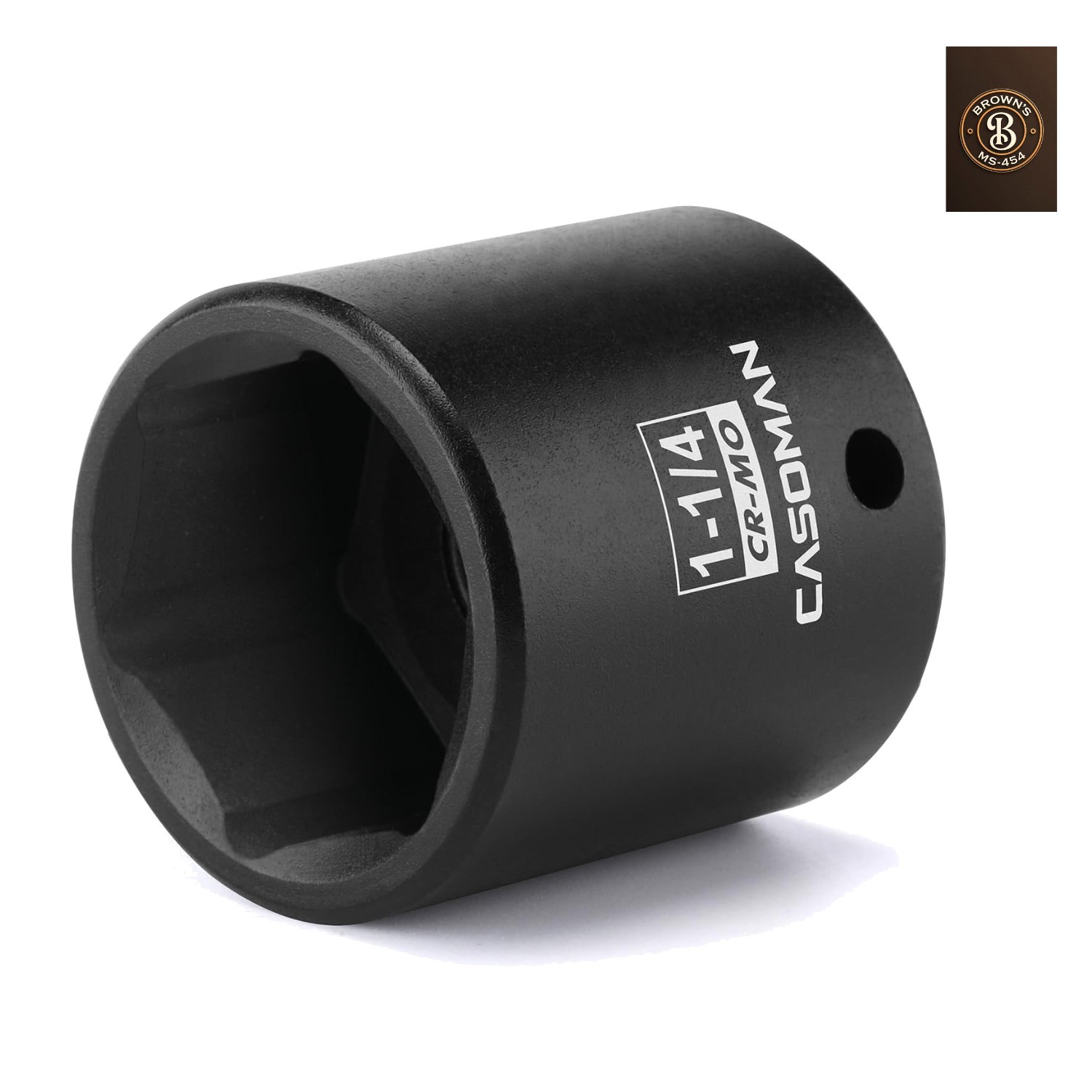 1/2″ Drive x 1-1/4″ Impact Socket, 6-Point, SAE, CR-MO