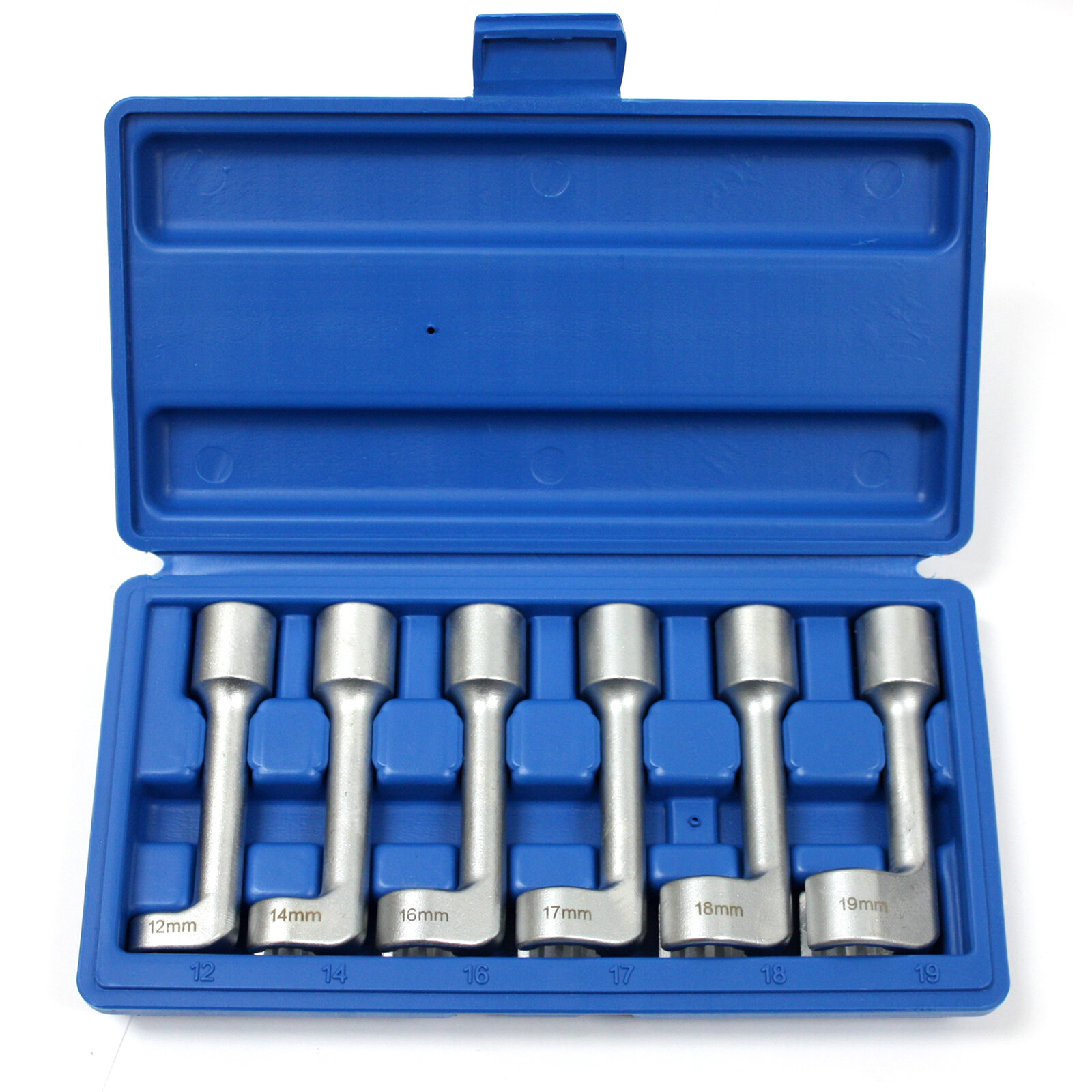 6pcs L-Type Open Ended Ring Diesel Fuel Injector Line Socket Wrench Set 12-19mm