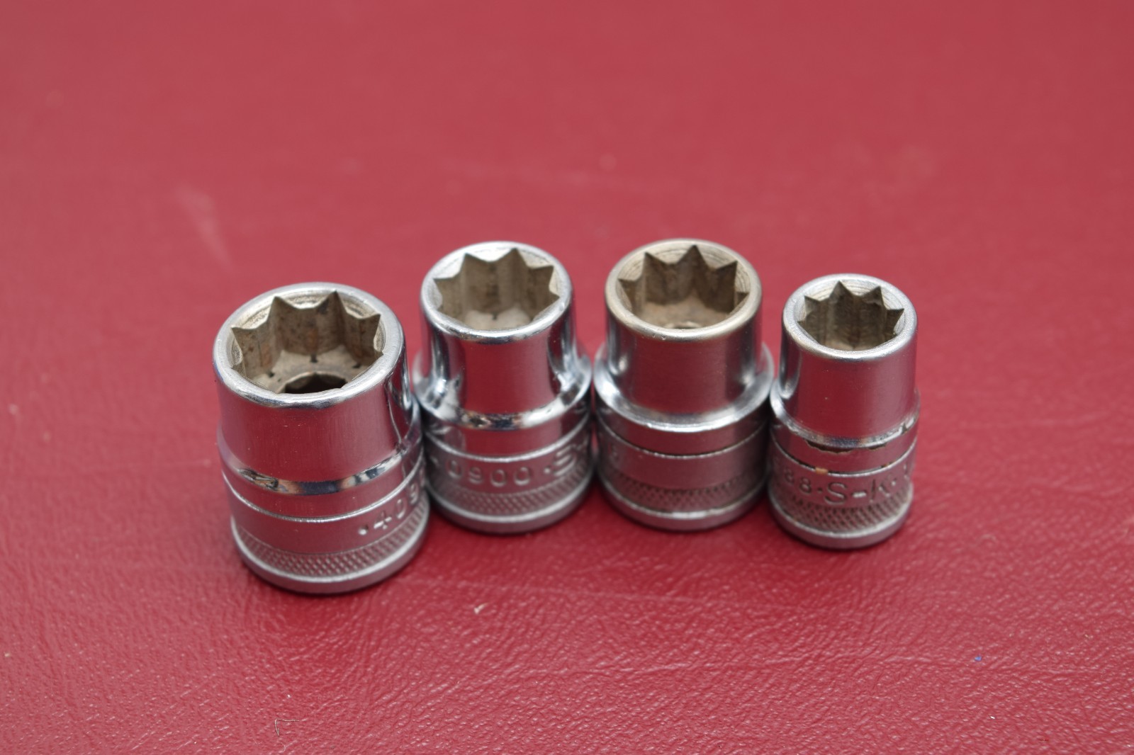 SK USA 4pc 1/4 Dr 8 Pt Double Square Socket Set 40900 40901 40988 5888