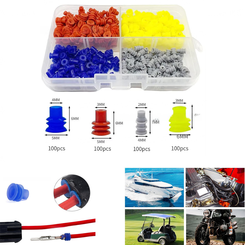 Waterproof Rubber Seals for Auto Connectors 400PCS Cable Wire Protection