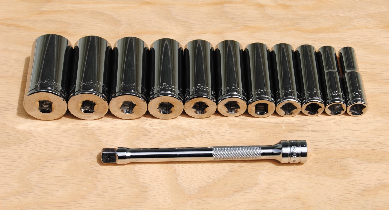 Blue-Point Tools 3/8″ Drive Deep Chrome 12-Point SAE 3/8” – 1″ Socket Set (11pc)