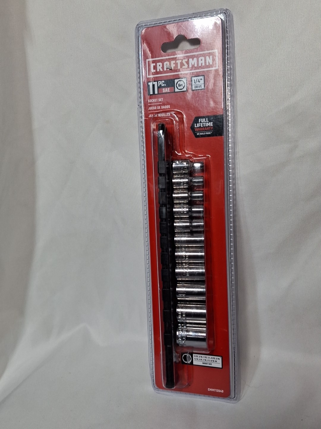 CRAFTSMAN Socket Set, SAE, 1/4-Inch Drive, 6-Point, 11-Piece (CMMT12040)