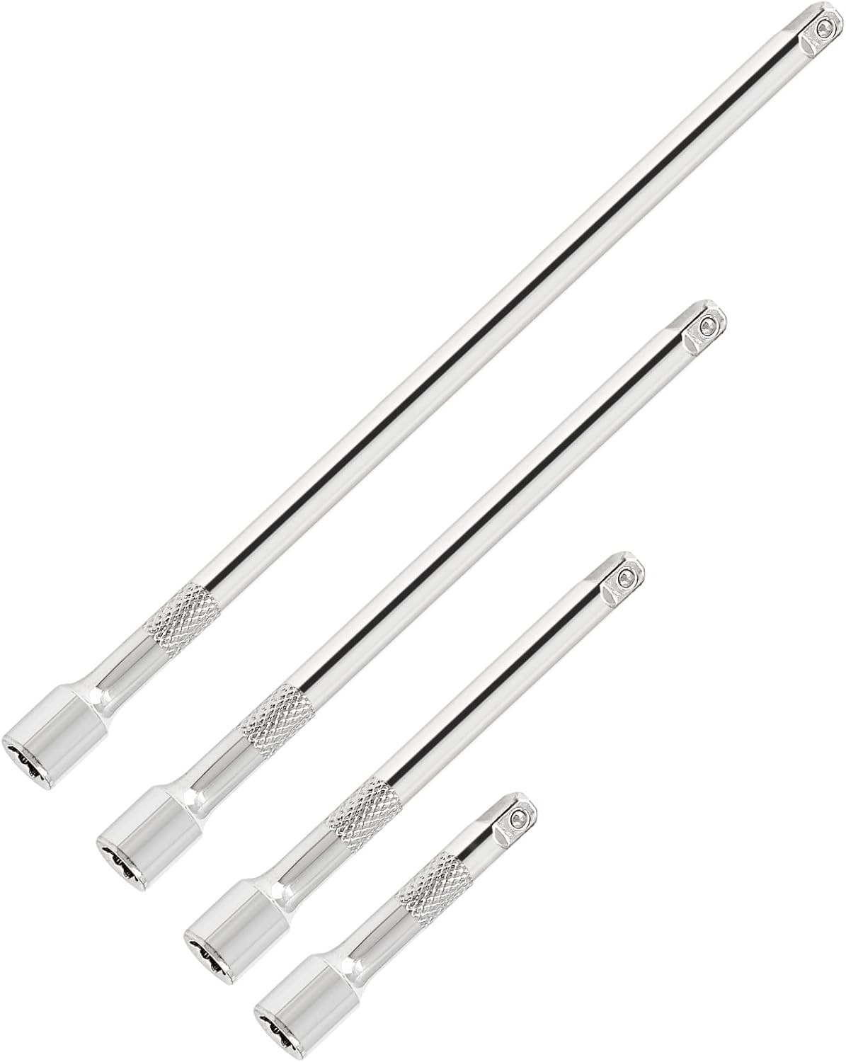 4pcs 1/4″ Drive Socket Extension Set Cr-V Steel Polished 2″/4″/6″/10″